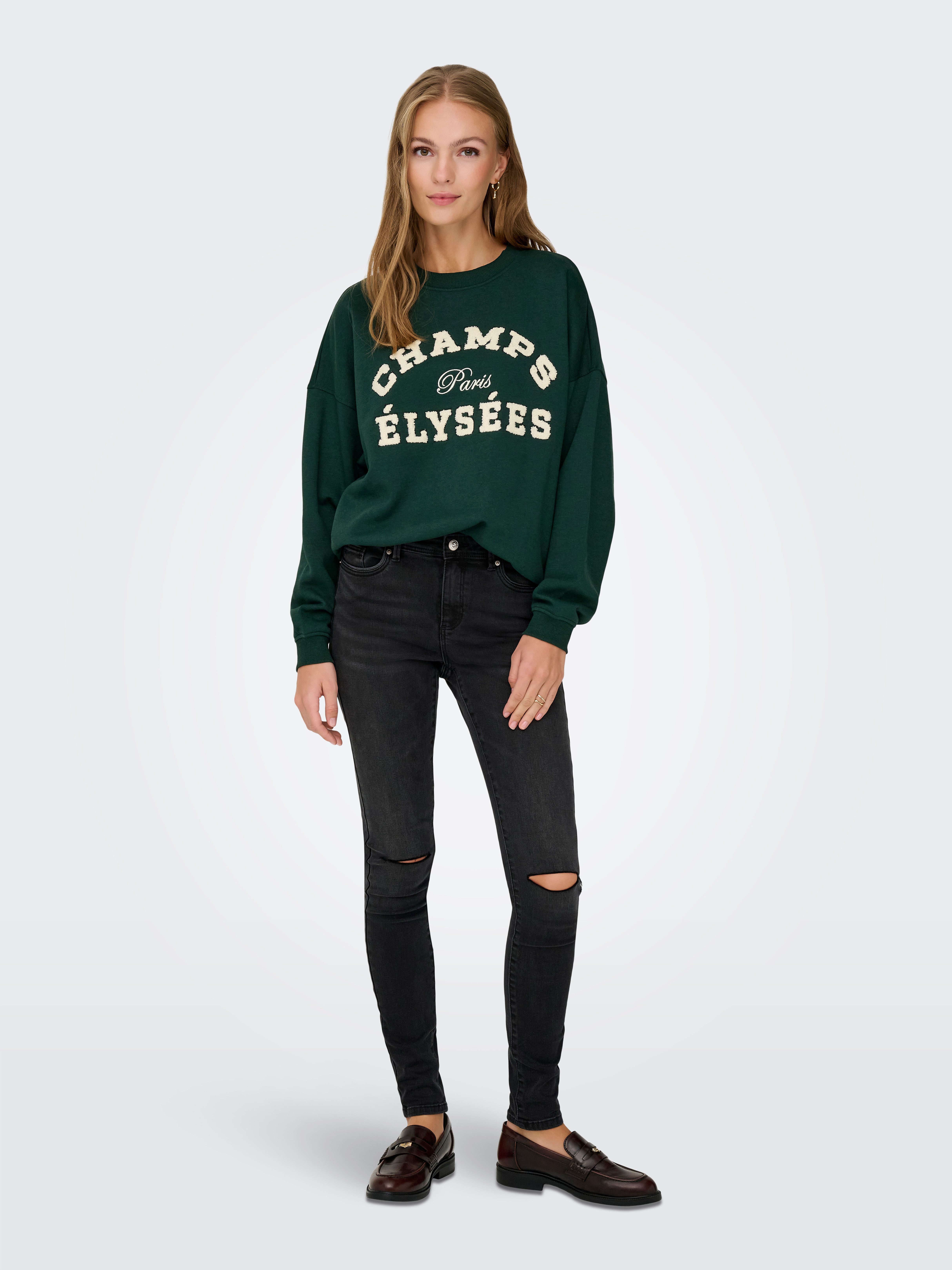 JDY Sweatshirt JDYMESA L/S O-NECK EMB SWEAT JRS NOOS