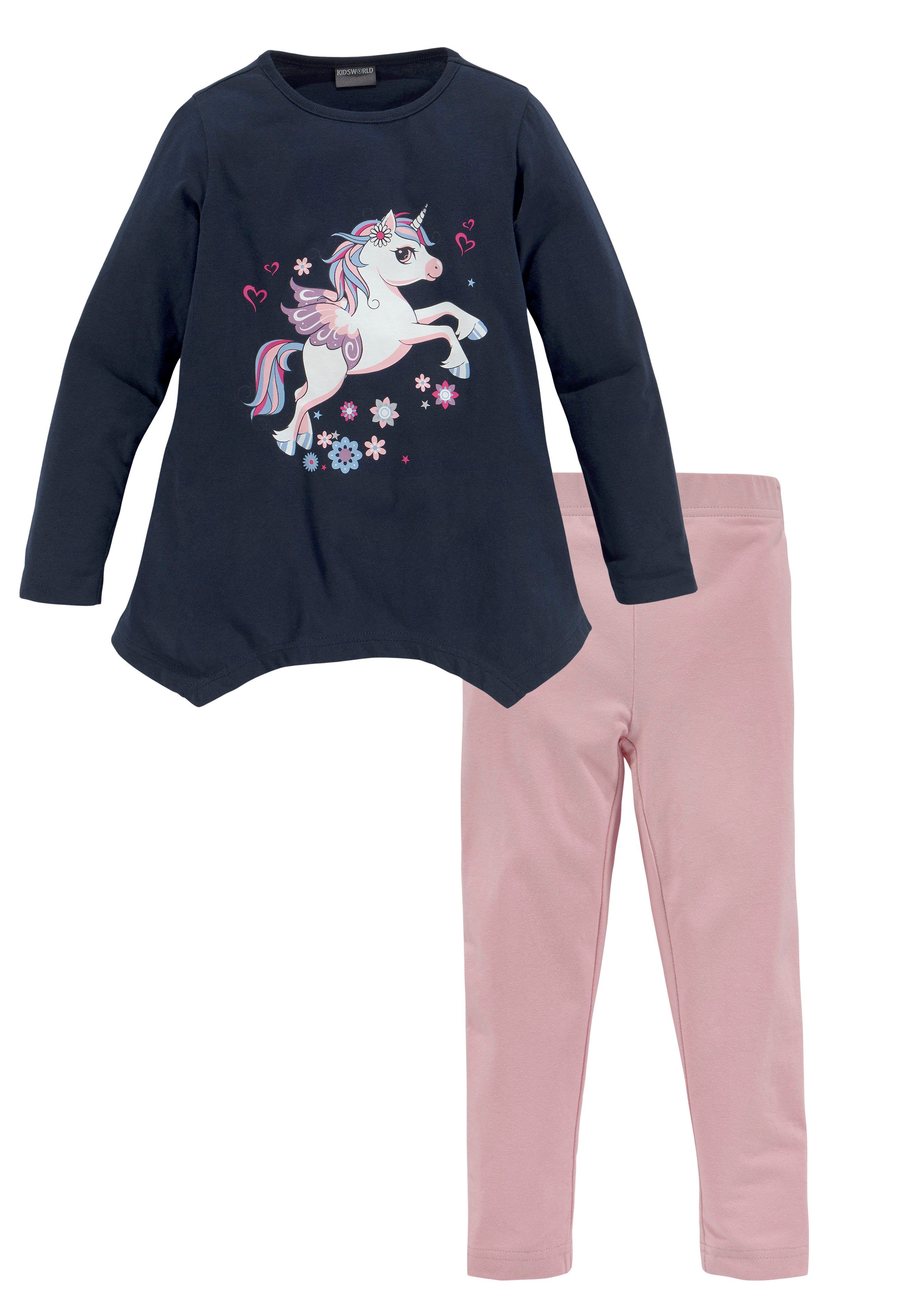 KIDSWORLD Shirt met lange mouwen & legging 2-delig set shirt + leggings Zakken shirt + leggings voor kleine meisjes (set, 2-delig, 2)