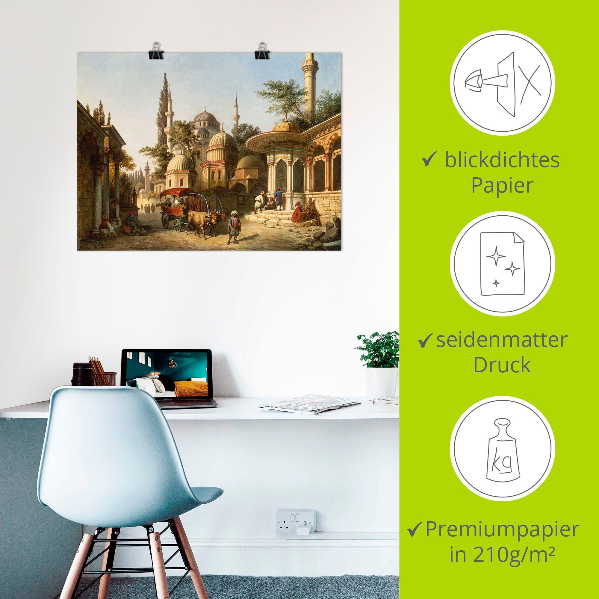 Artland Artprint Aanzicht van een moskee in Istanbul als artprint van aluminium, artprint voor buiten, artprint op linnen, poster in verschillende maten. maten