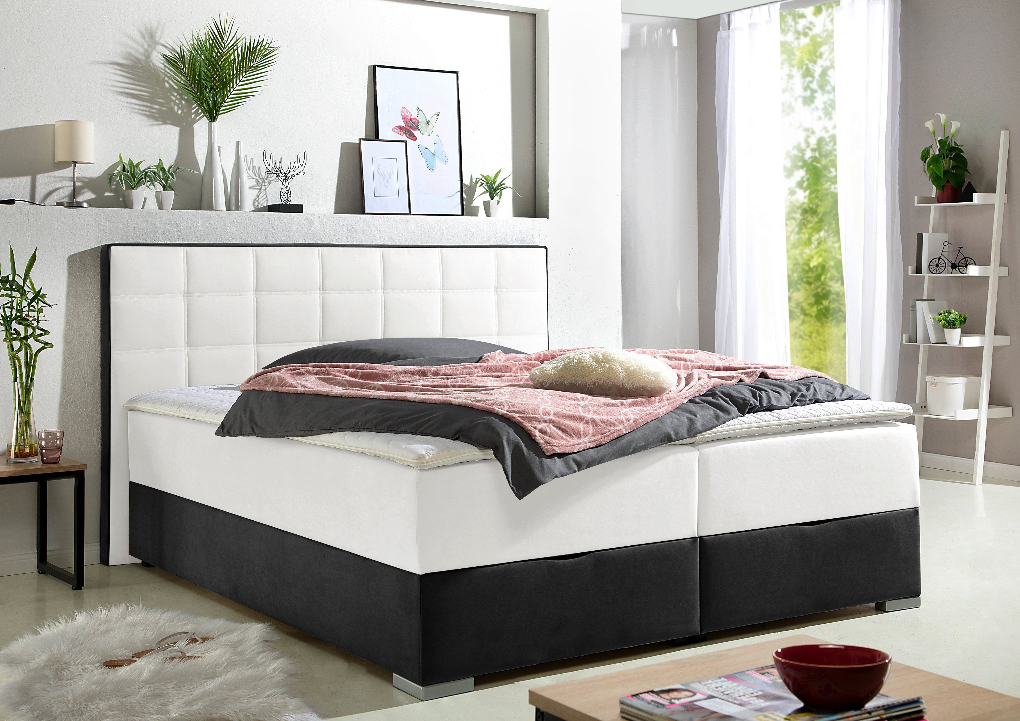 Maintal Boxspring met bedkist en topmatras boxsprings wit