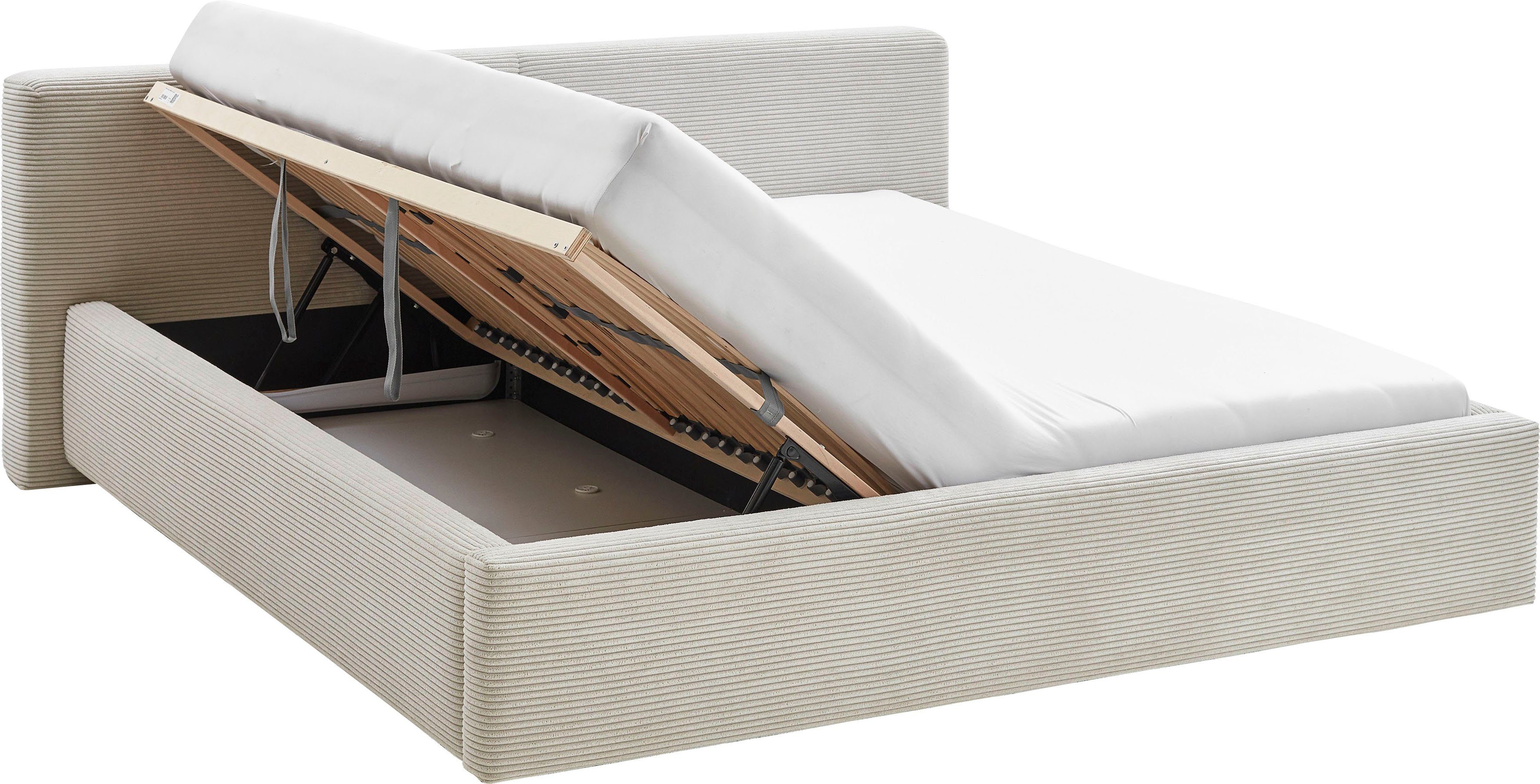 meise.möbel Gestoffeerd bed Cube optioneel met matras en bedlade
