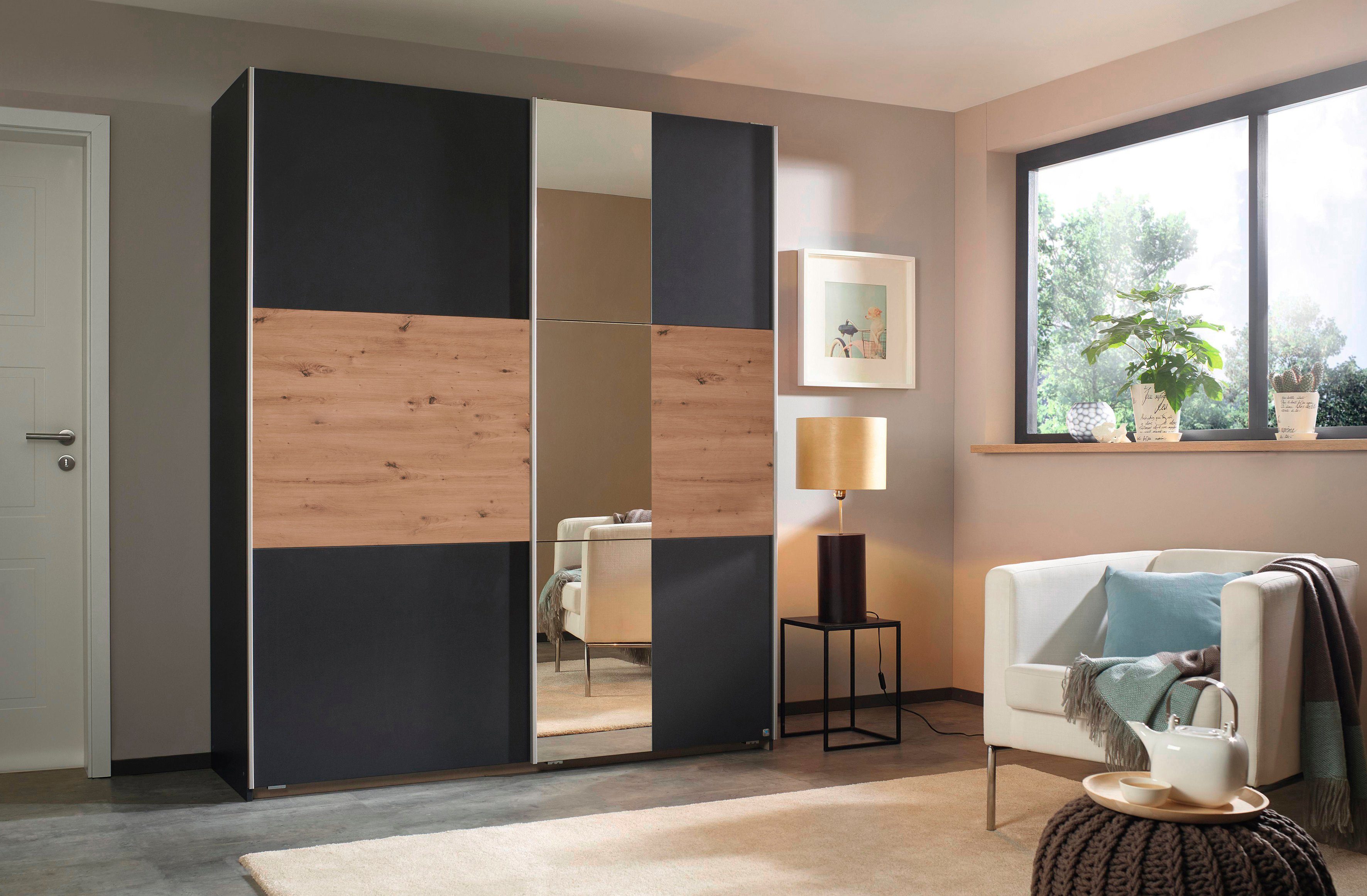 rauch Zweefdeurkast Kledingkast kast garderobe ASTANA met soepel lopende deuren inclusief 2 stoffen dozen en metalen grepen topseller made in germany