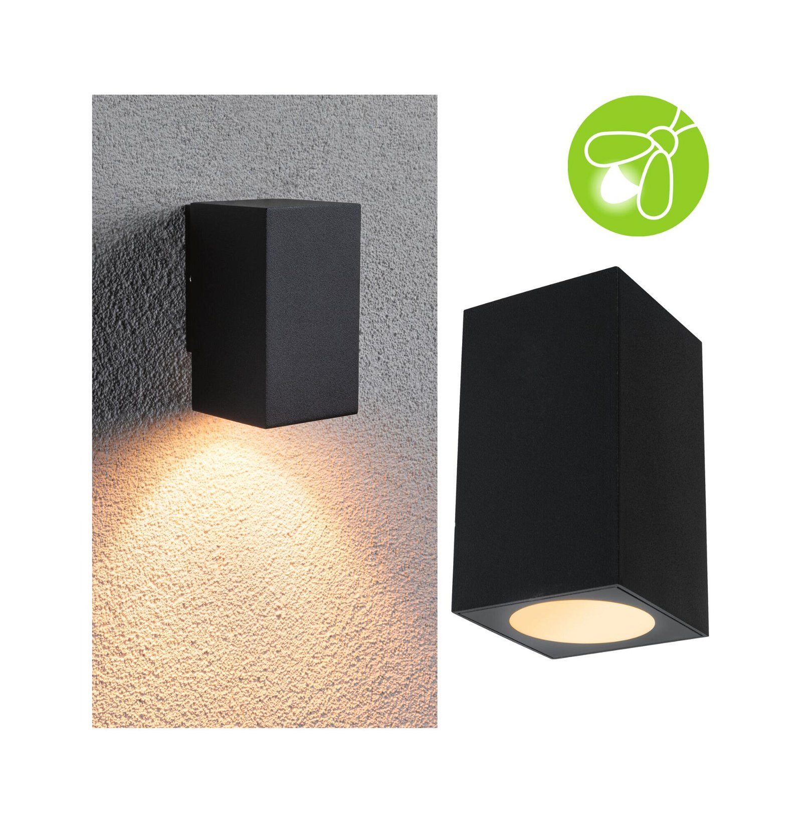Paulmann Led-wandlamp voor buiten Flame IP44 vierkant 58x103mm 2200K 4W 265lm 230V 75° Metaal (1 stuk)