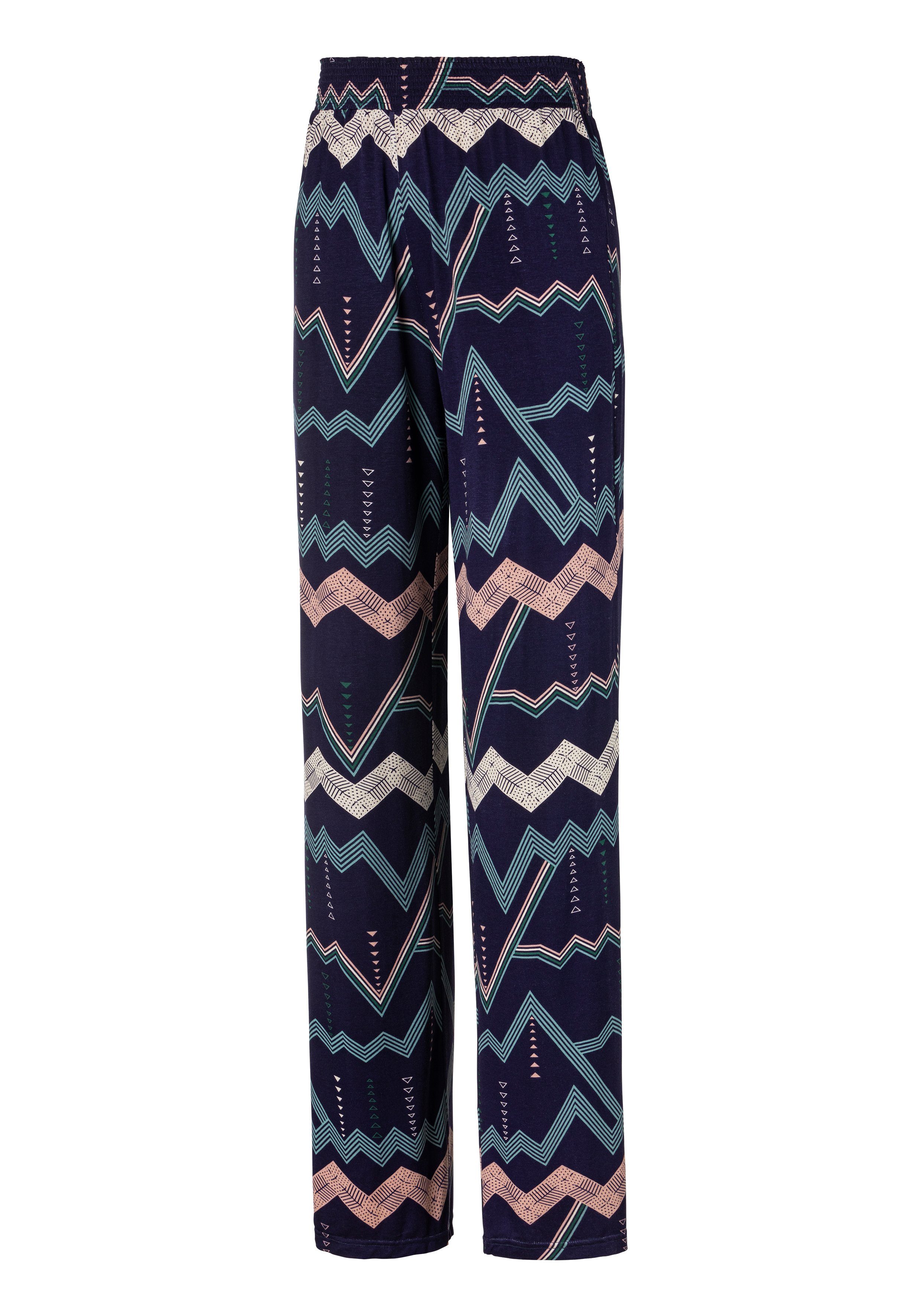 Lascana Pyjamabroek met grafisch zigzagmotief