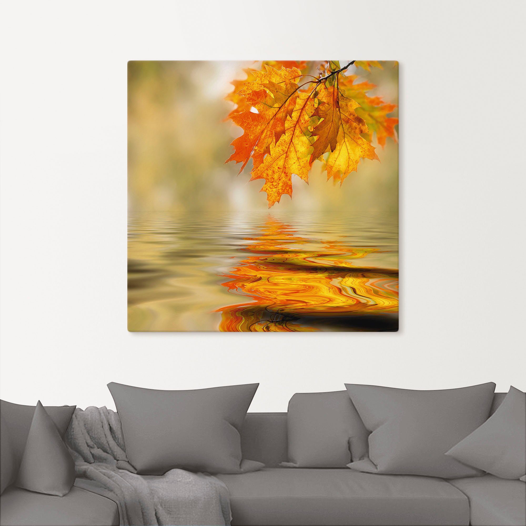 Artland Artprint Herfstblad als artprint van aluminium, artprint op linnen, muursticker, verschillende maten