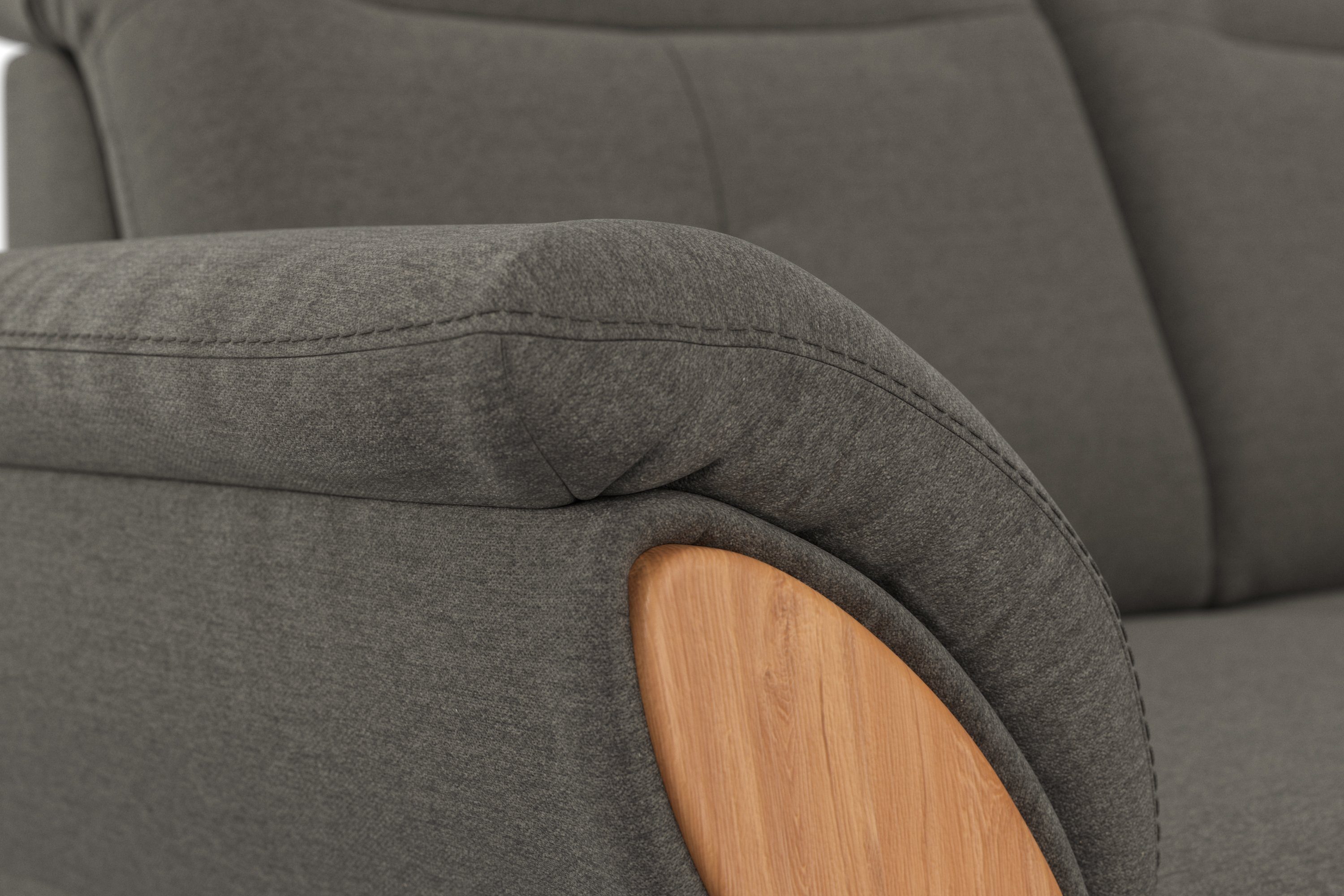 Home affaire 2-zitsbank Dangast Verstelbare hoofdsteun, houten frontlijsten, naar keuze ook in Easy clean bekleding