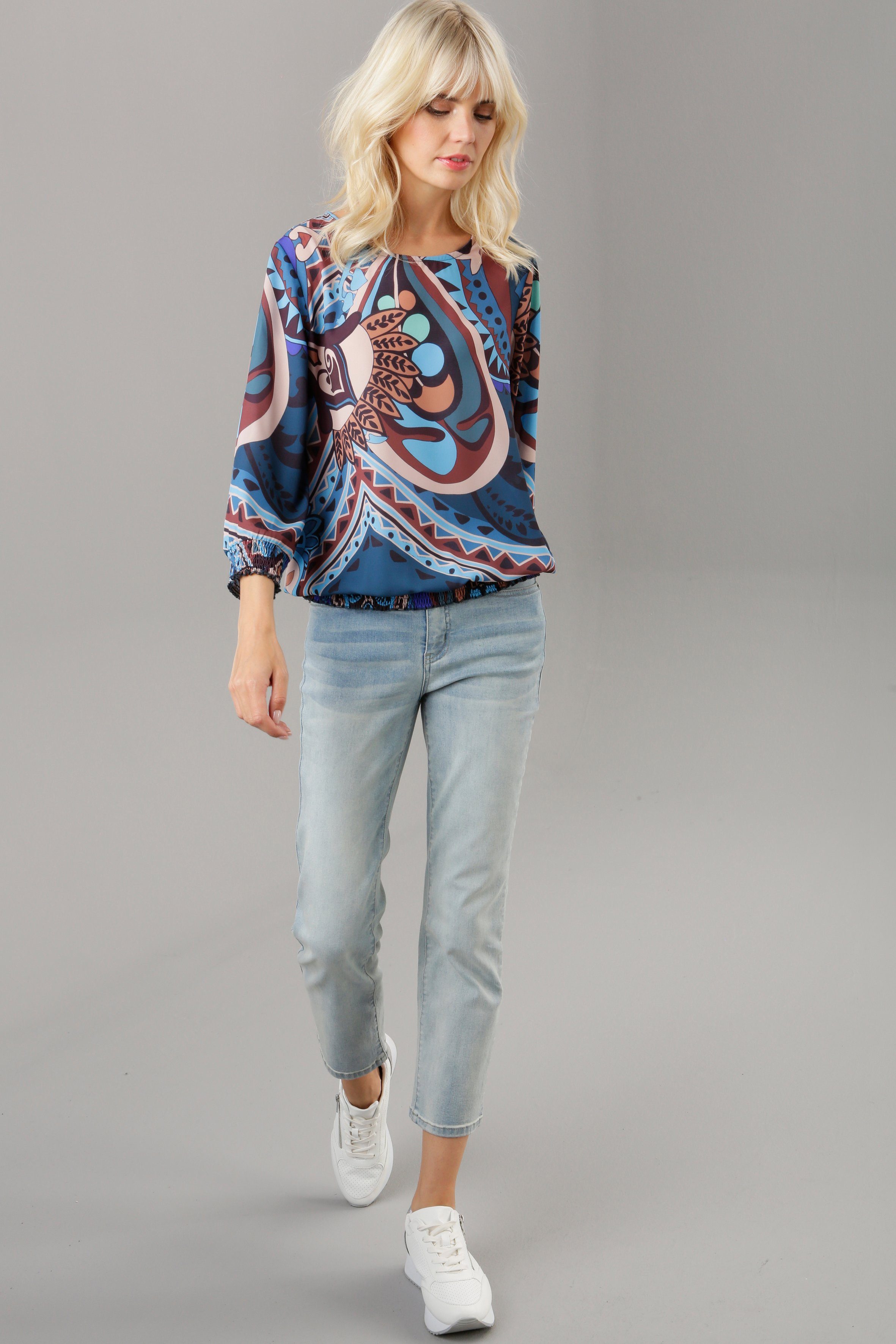 Aniston SELECTED Blouse zonder sluiting met fantasierijke allover-print