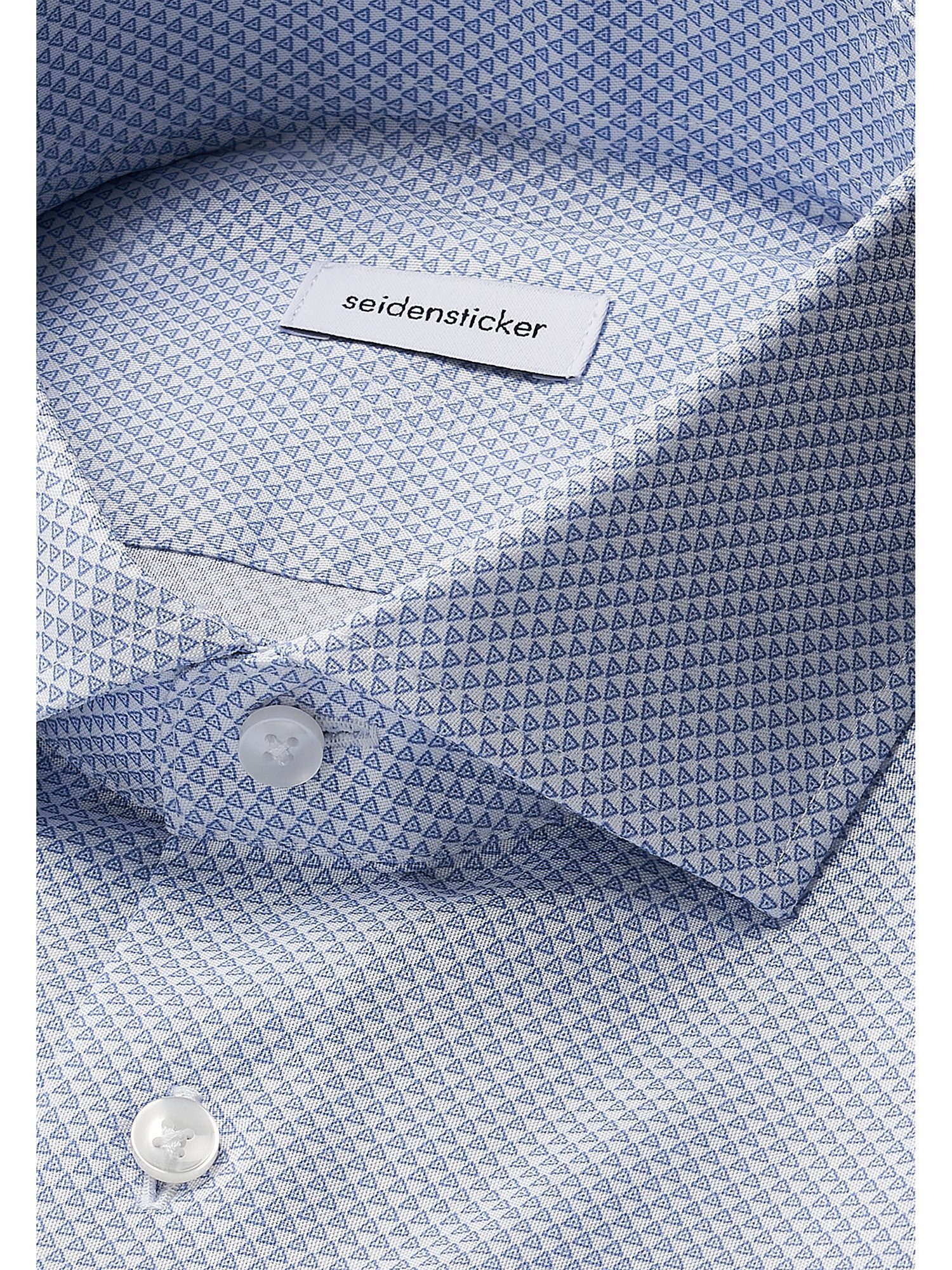 seidensticker Businessoverhemd Zwarte roos X-Slim 1/1 Kentkraag print