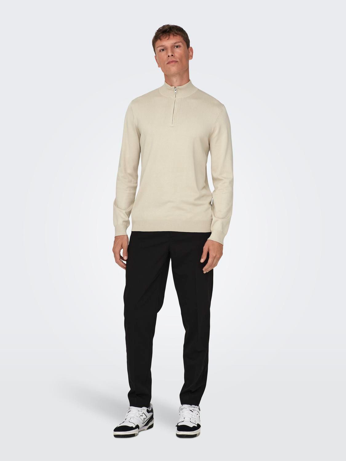 ONLY & SONS Gebreide trui ONSWYLER LIFE REG 14 HALF ZIP KNIT NOOS