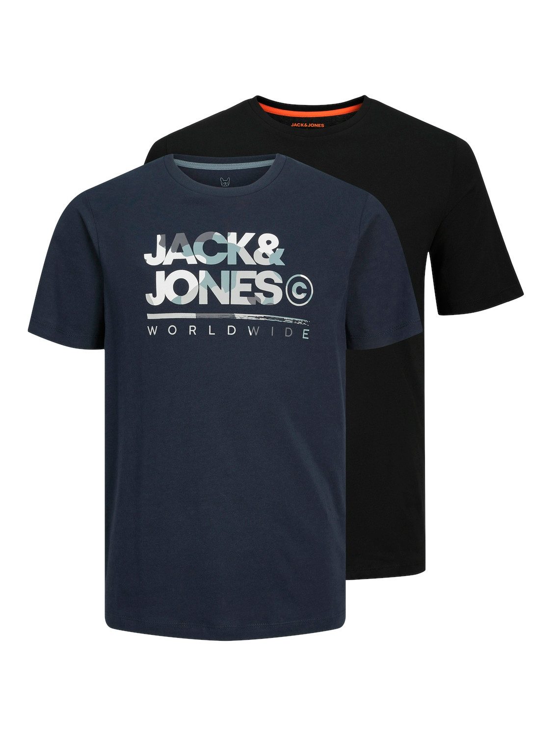 Jack & Jones Junior T-shirt JJLUKE TEE SS CREW NECK 2PK MP JNR (set, 2-delig)