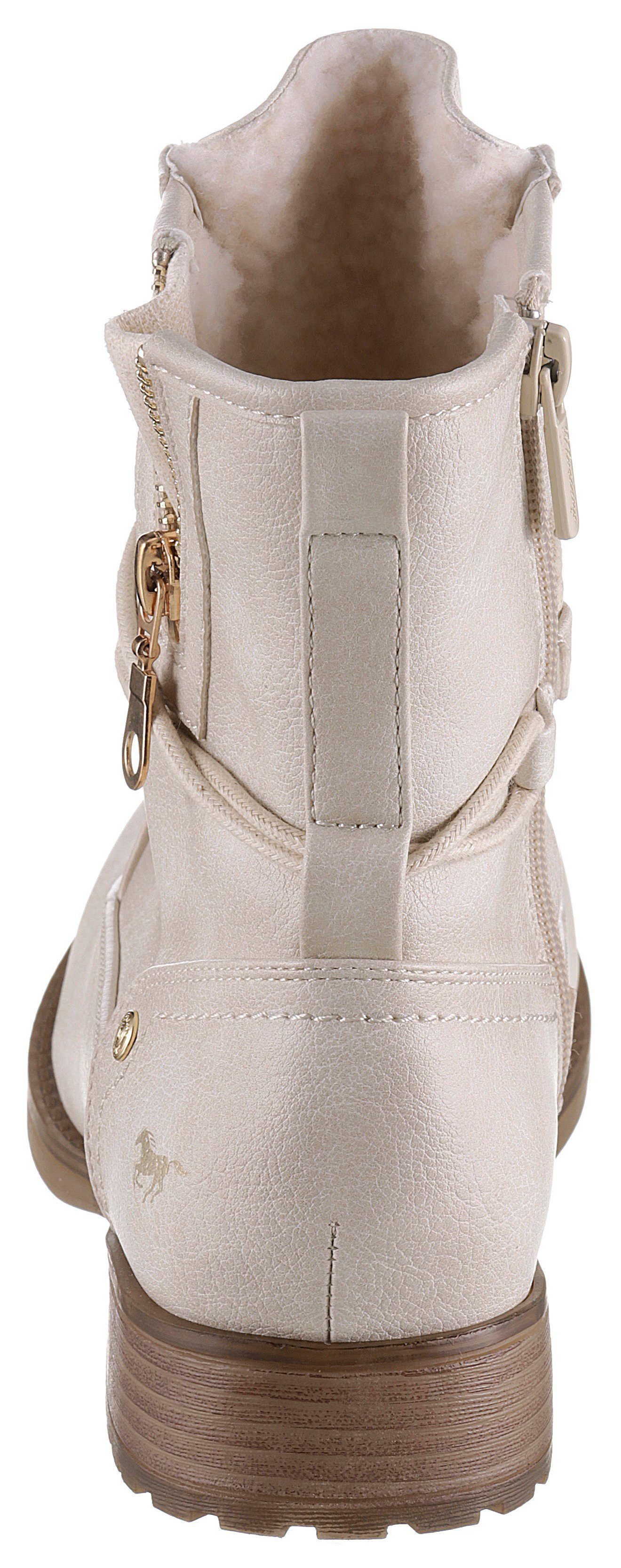 Mustang Shoes Winterlaarzen , blokhak, winterlaars, veterschoenen bezet met studs
