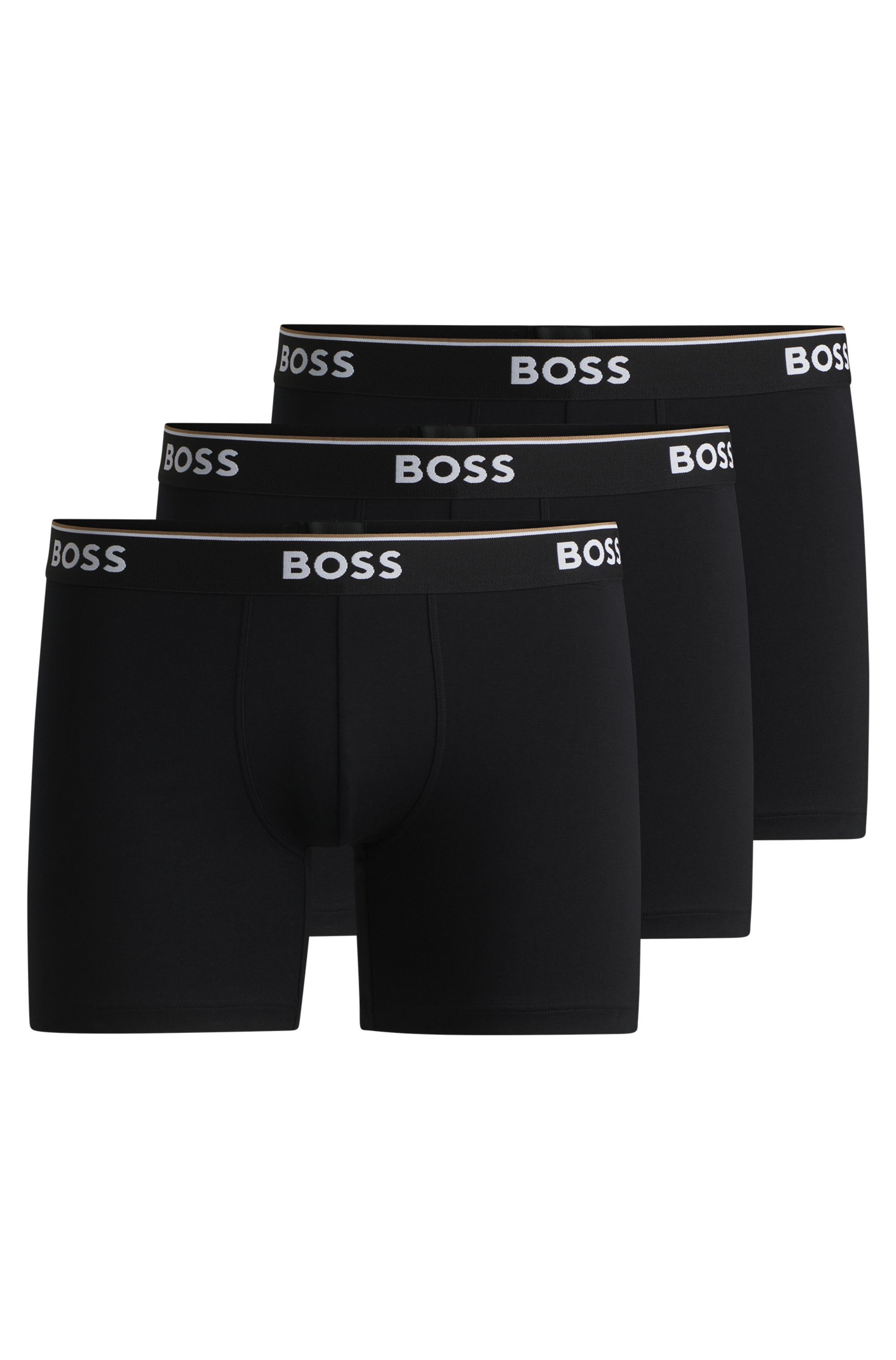 BOSS Lange boxershort BRIEF 3 PACK met in kleur bijpassende weefband (3 stuks)