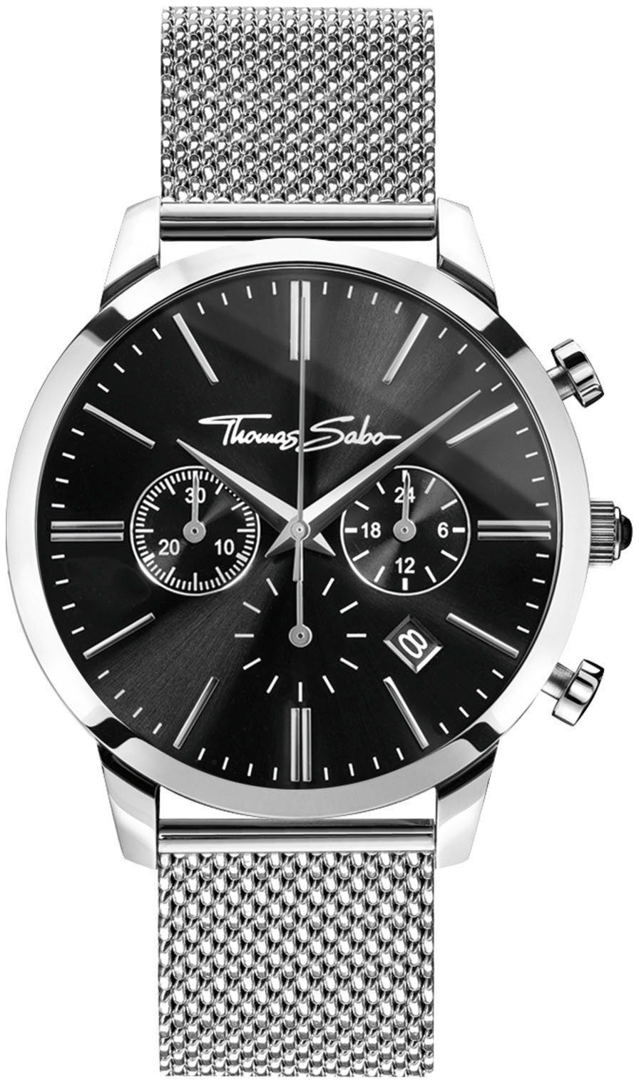 THOMAS SABO Chronograaf REBEL SPIRIT CHRONO Quartz horloge, armbanduhr, herenhorloge, datum, stopfunctie, onyx