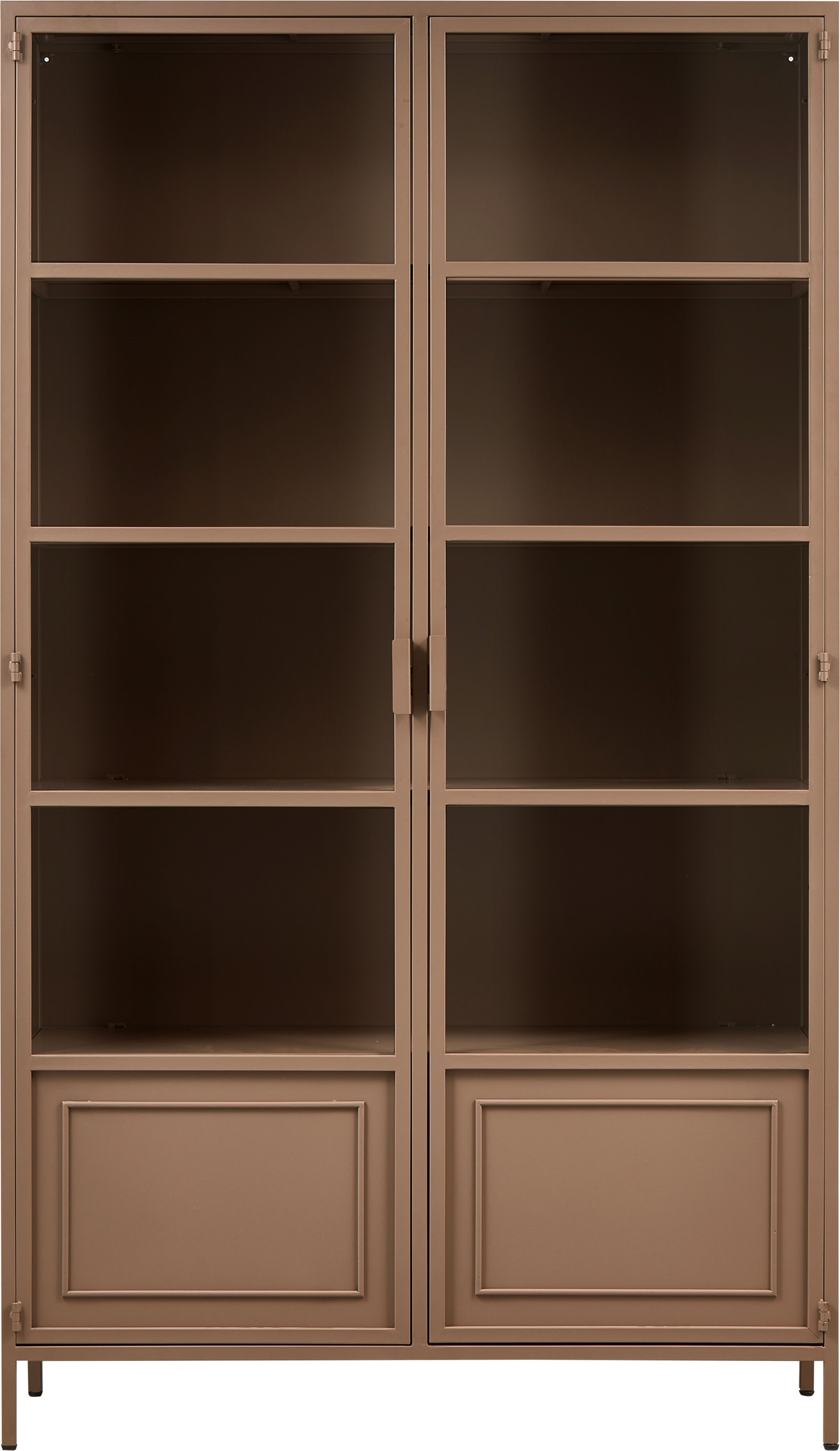 WOOOD Vitrinekast Ronja Halfglazen vitrine van gepoedercoat metaal, H 189 cm x B 110 cm