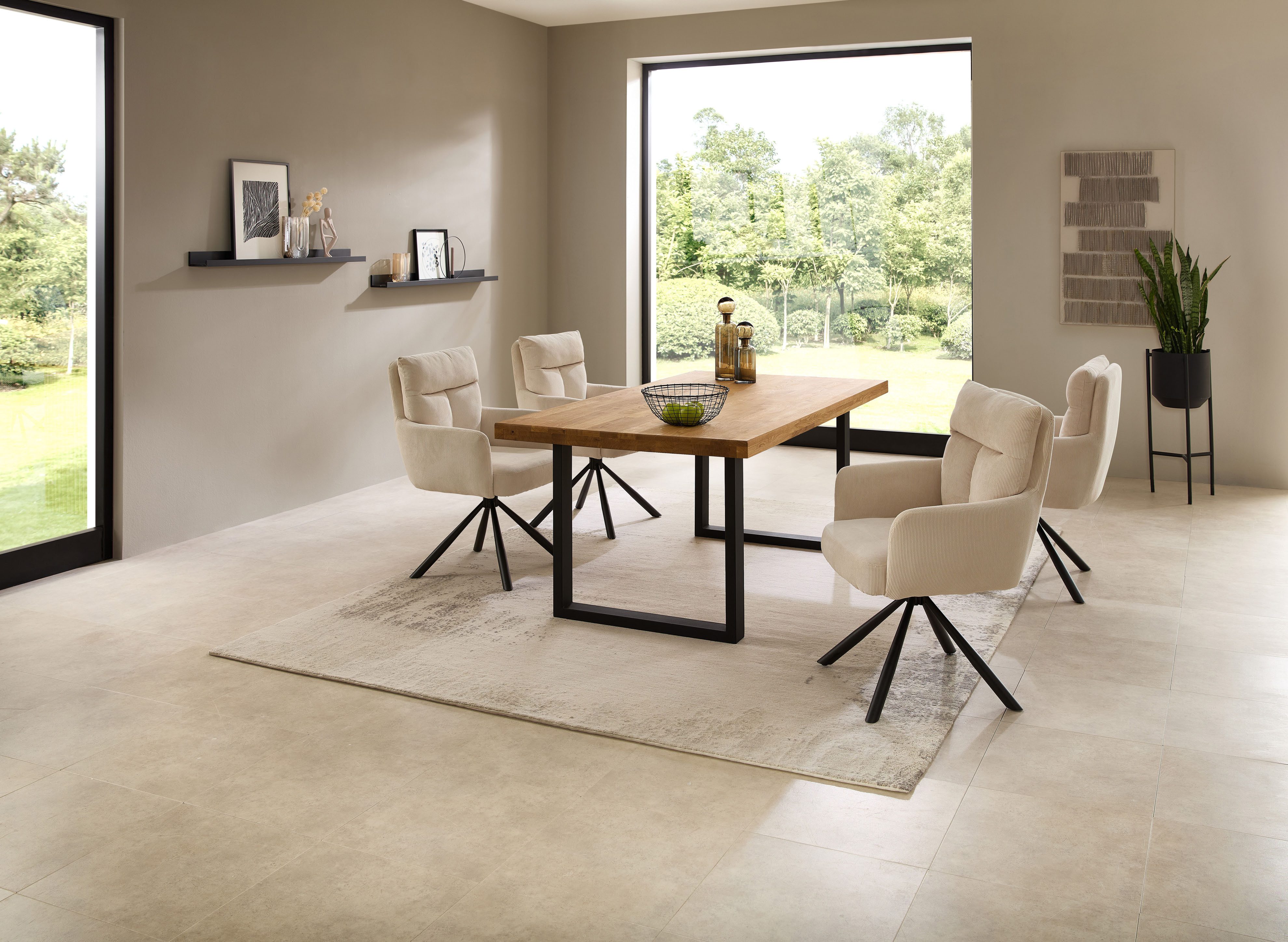 Stolkom Eettafel Chris eettafel eik massief hout, BxHxD 110x47x70 cm