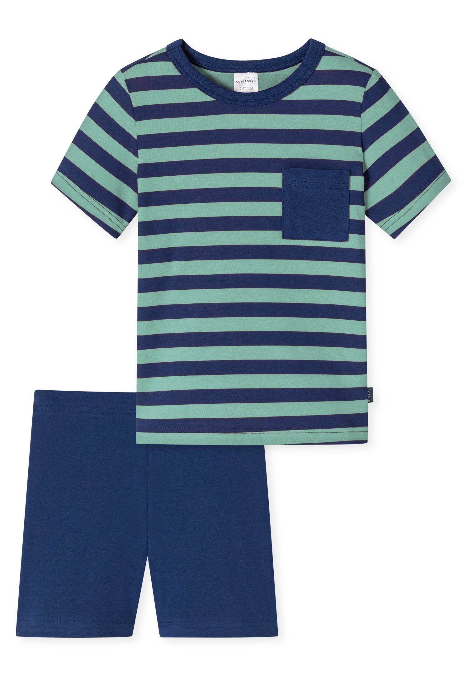 Schiesser Shortama "Casual World" met gestreept shirt (set, 2-delig)