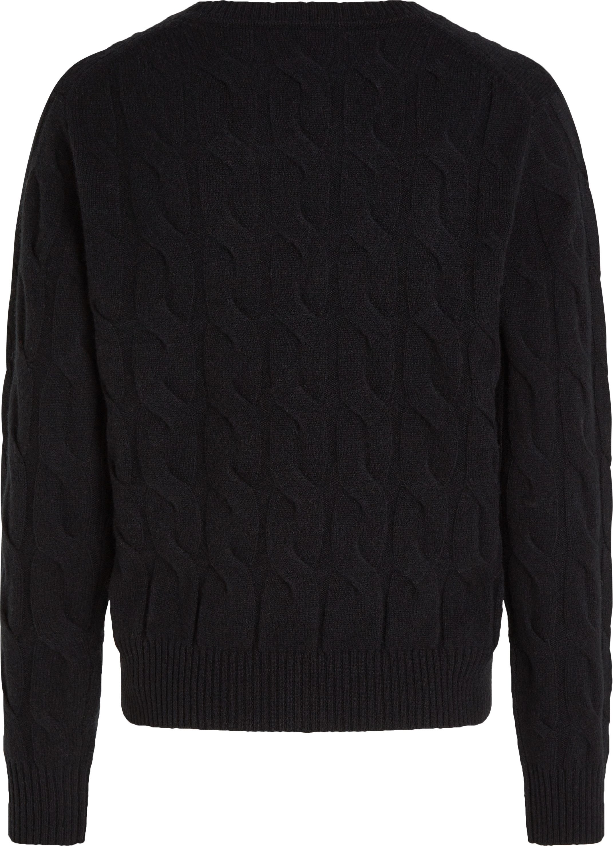Tommy Hilfiger Gebreide trui SOFT WOOL CABLE C-NK met kabelpatroon van zuivere wol