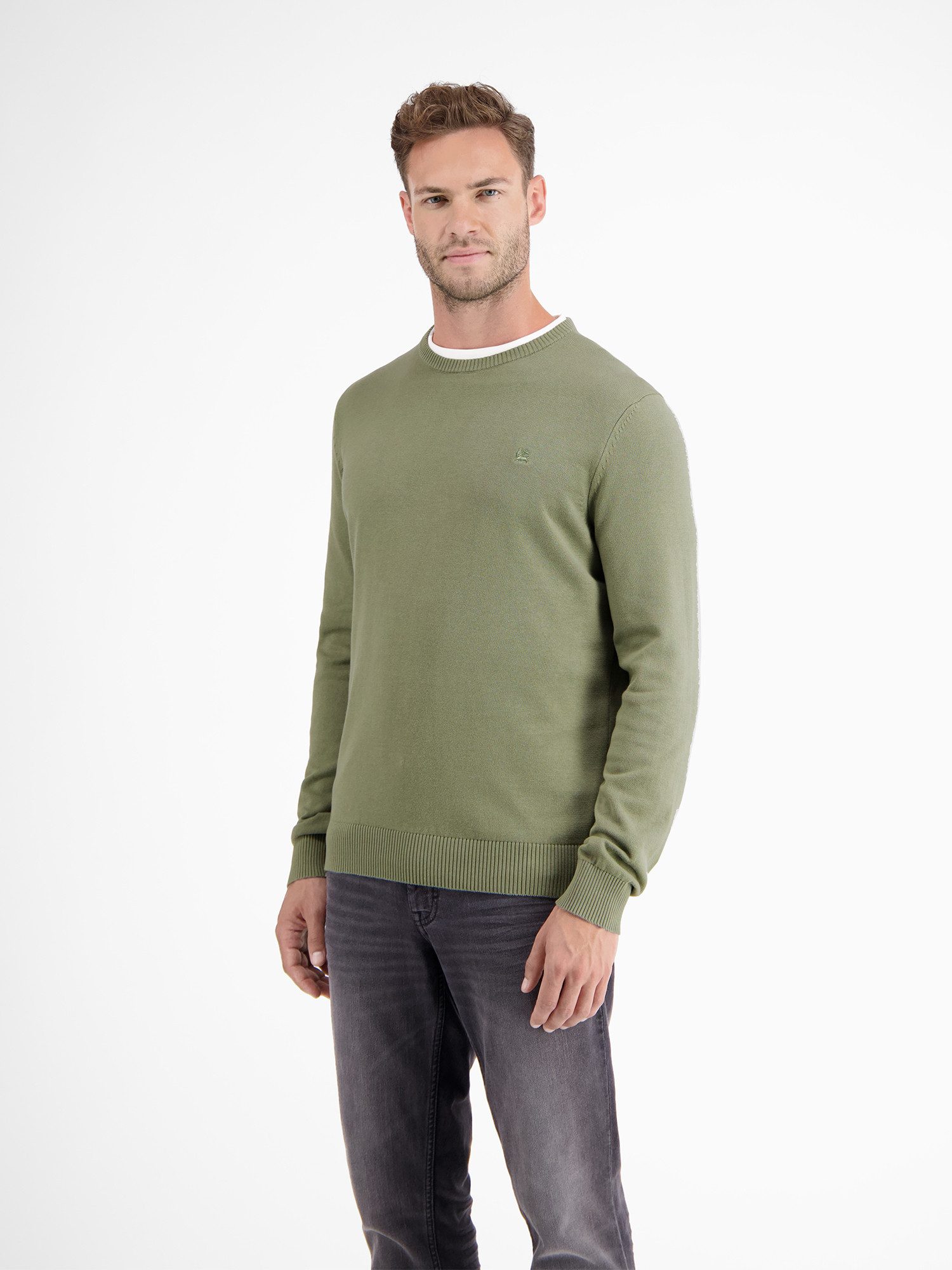 Lerros Gebreide trui LERROS crewneck gebreide pullover