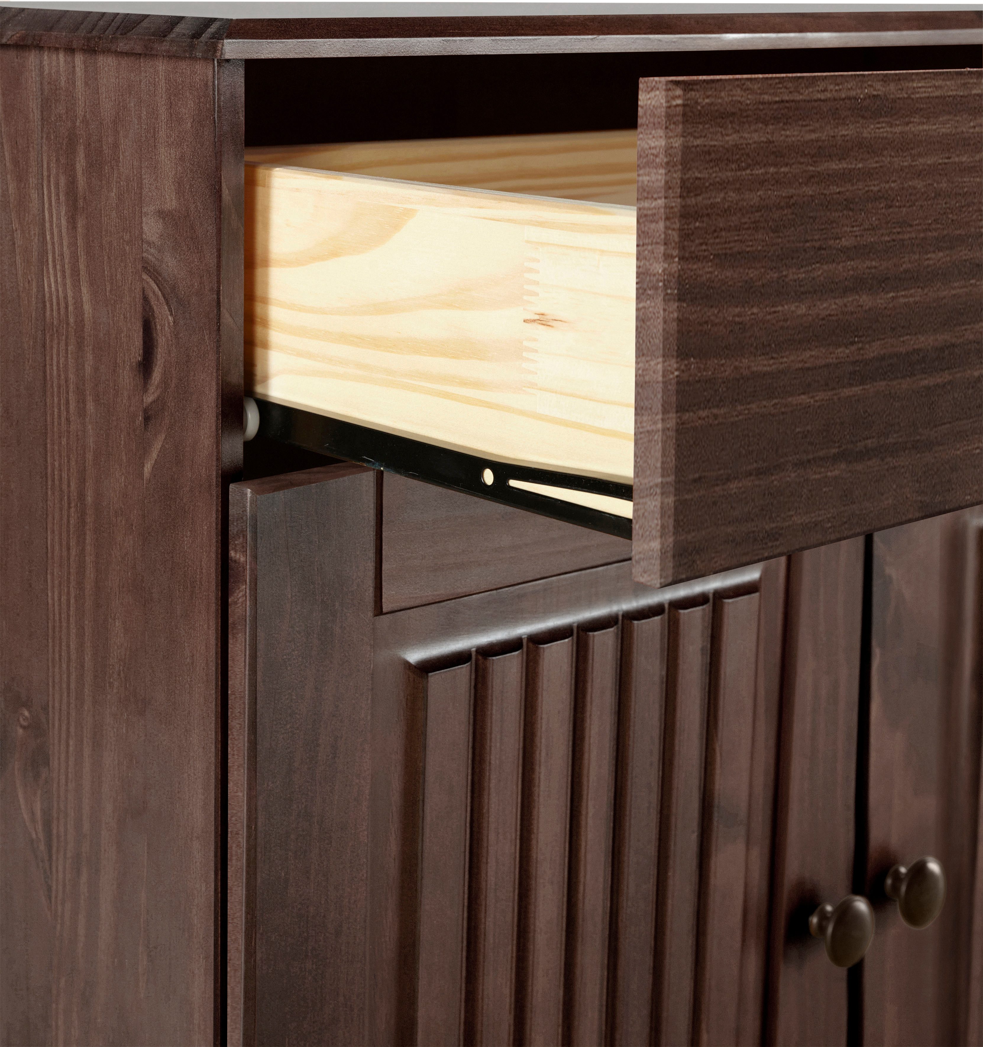 Home affaire Dressoir Liotta Commode met verstelbare inlegplank, massief dennenhout