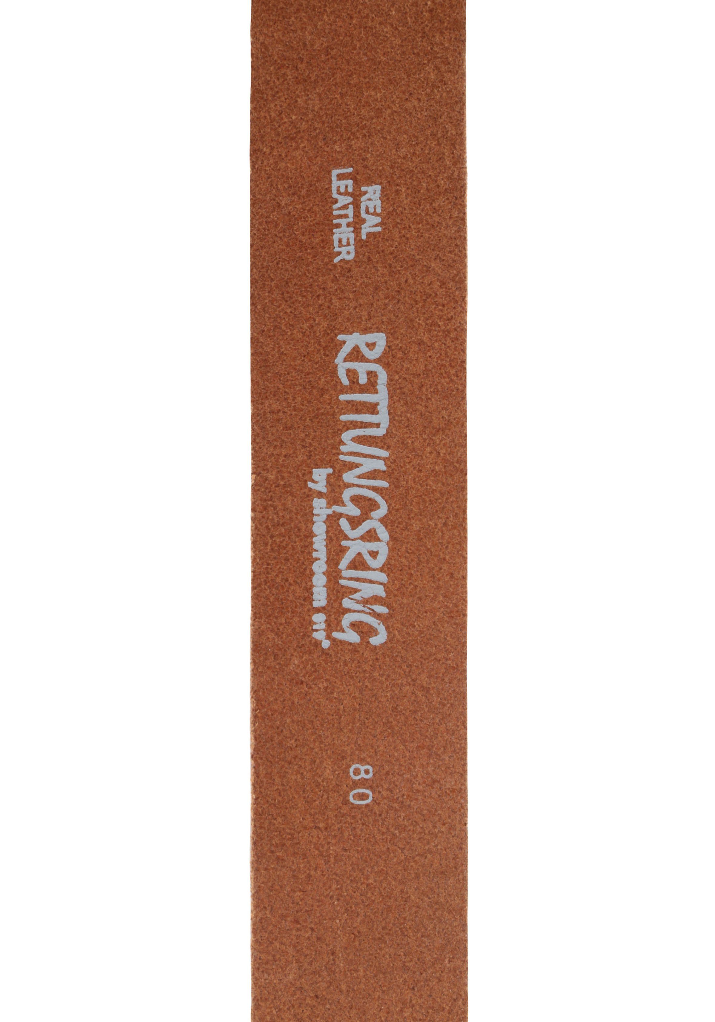 RETTUNGSRING by showroom 019° Leren riem met verwisselbare sluiting "buffelkop"