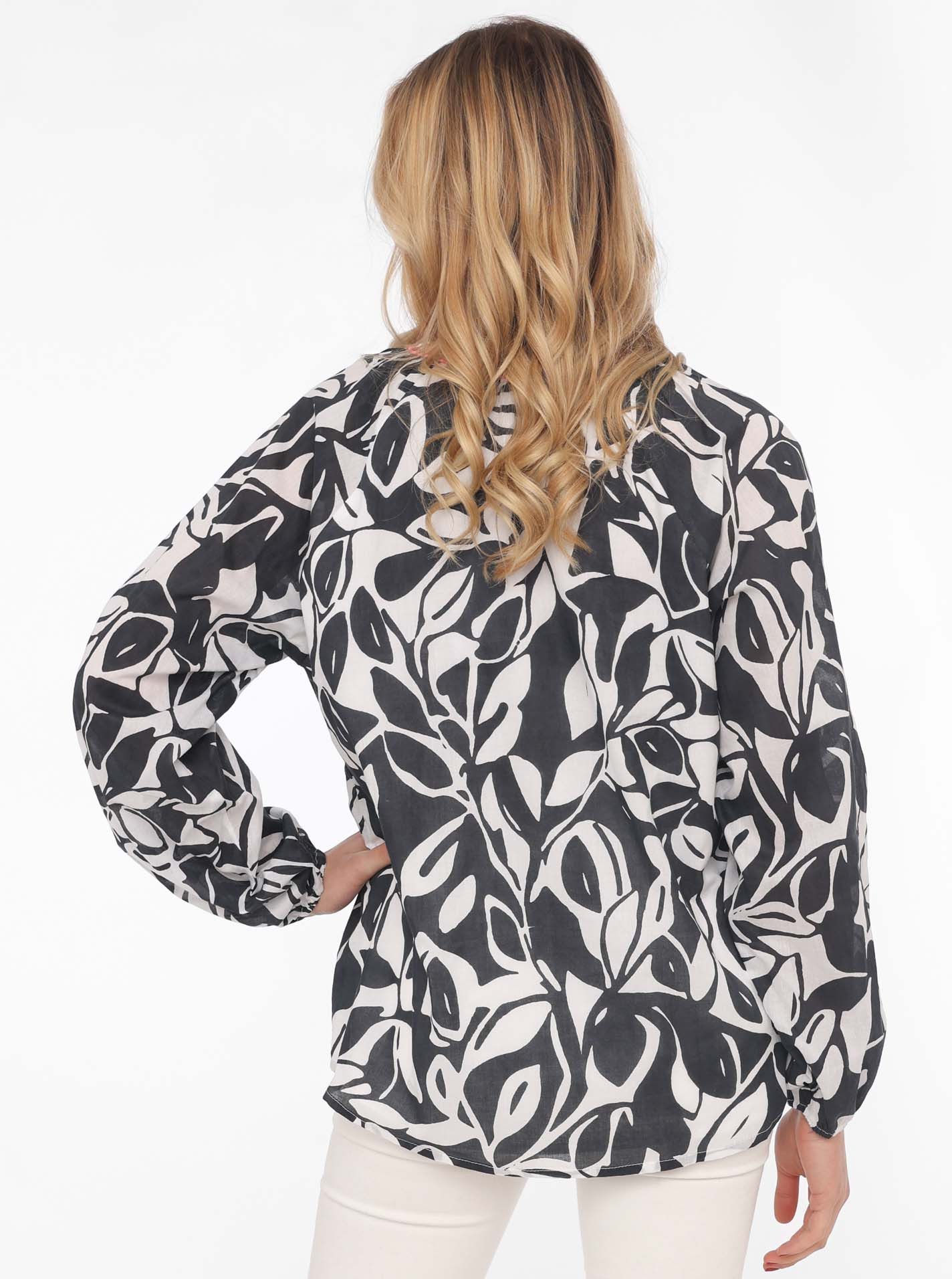 Zwillingsherz Shirtblouse Bladeren Tweekleurig