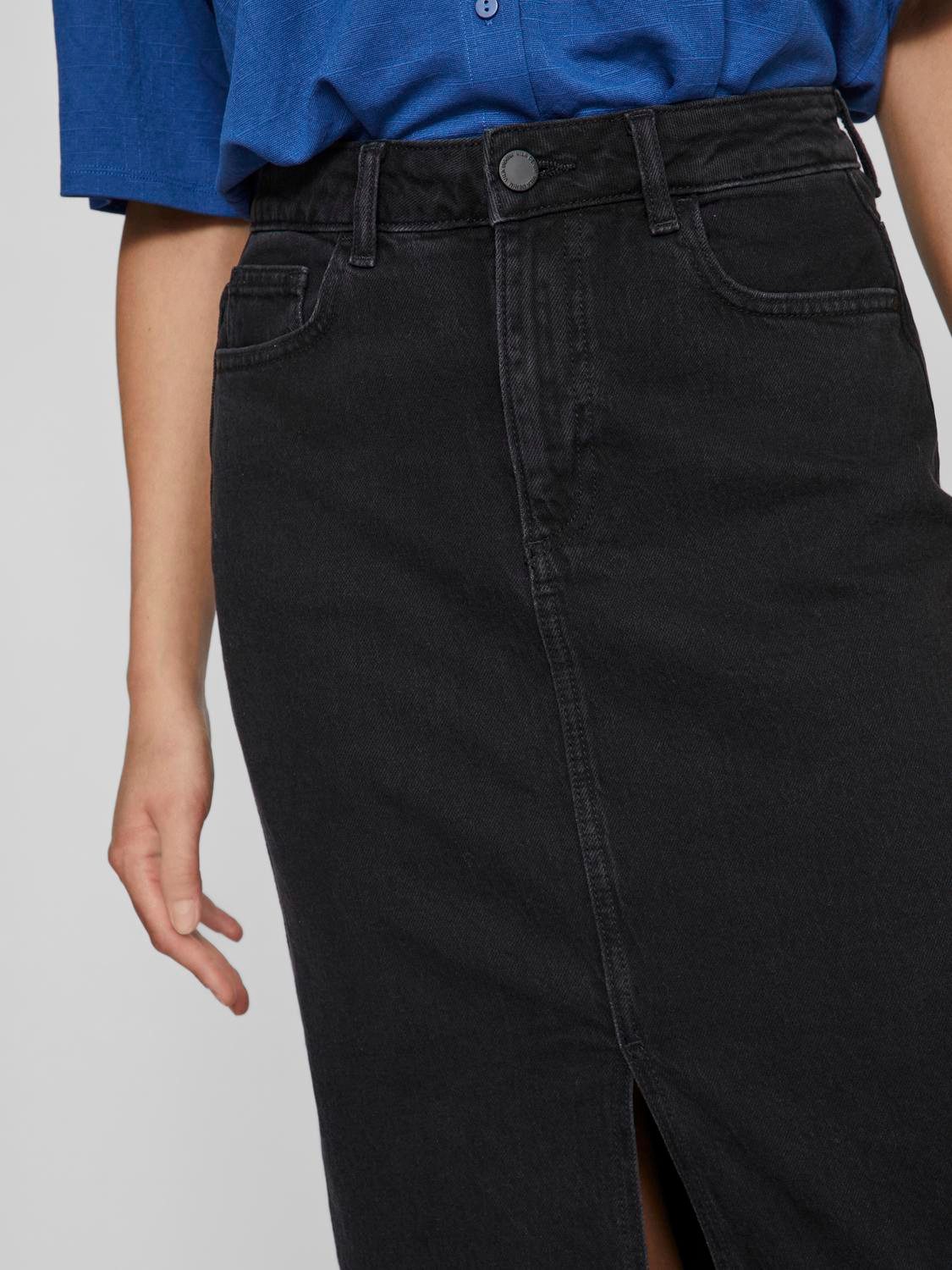 Vila Jeans rok VIJAF HW MIDI DENIM SKIRT-NOOS