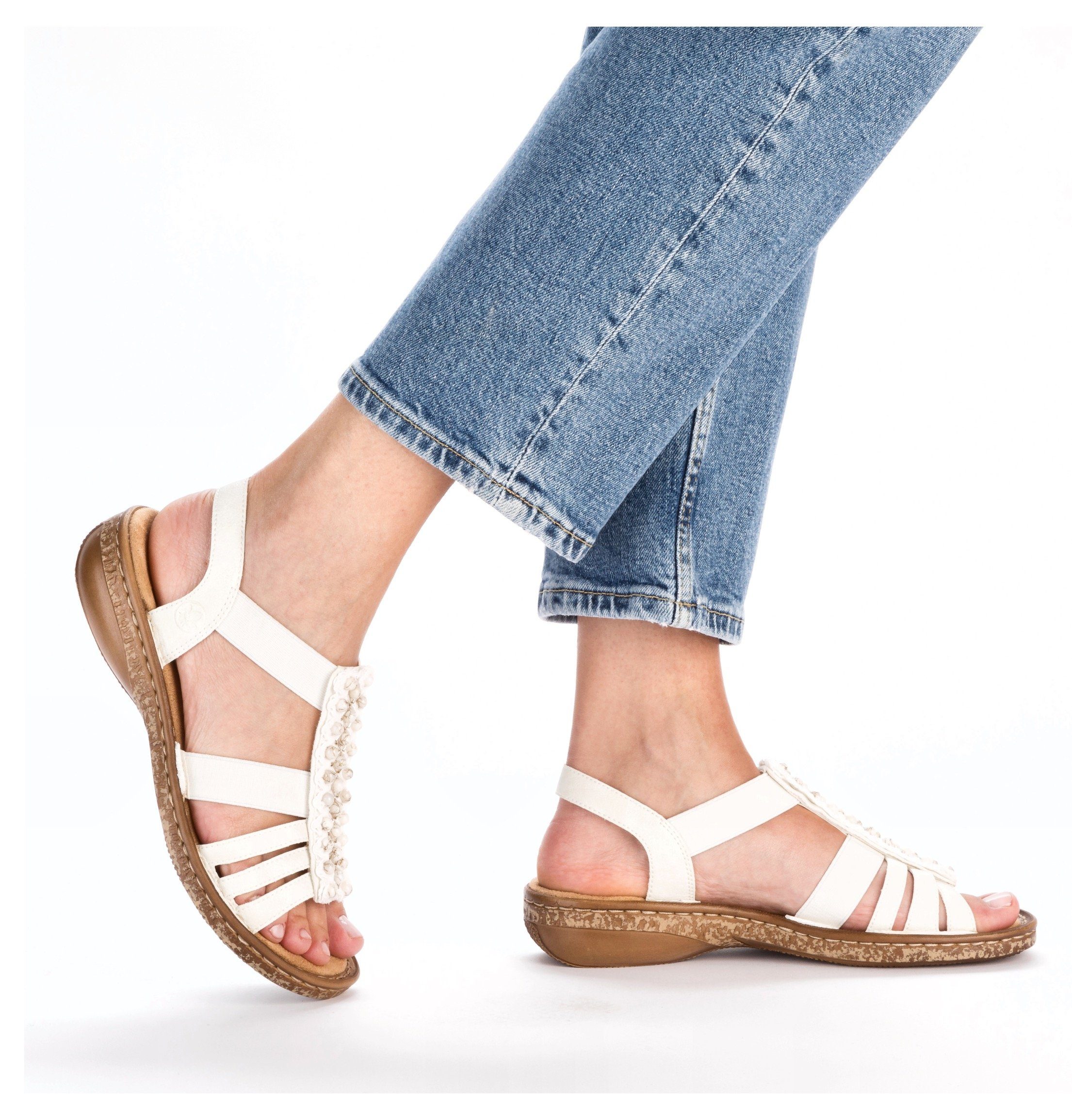 Rieker Sandalen , zomerschoen, sandaal, sleehak, met elastiek
