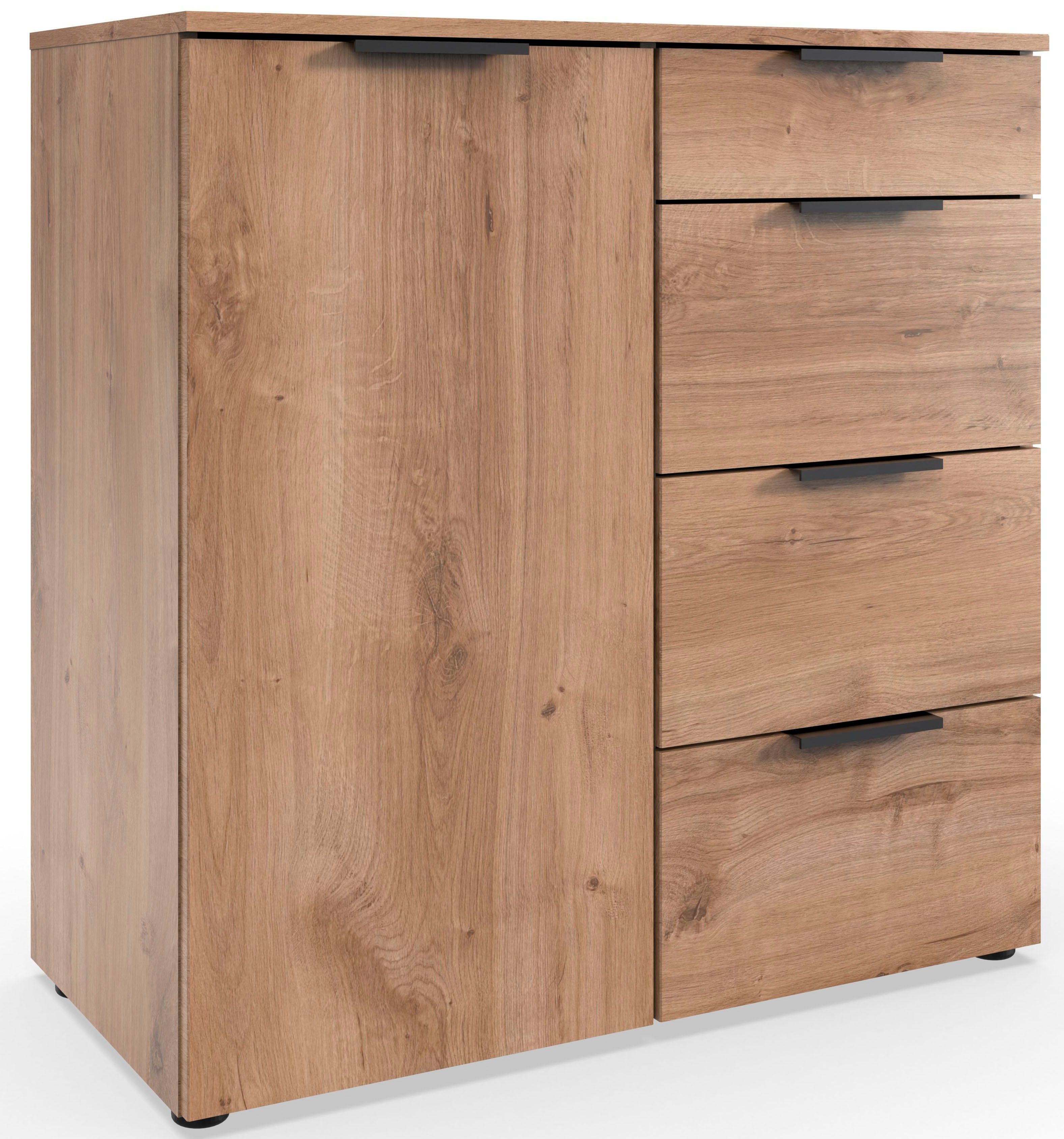 Wimex Kast met laden en deuren Level by fresh to go 1-deurs met 4 laden, soft-close functie, 81 cm breed, 84 cm hoog commodes & ladekasten