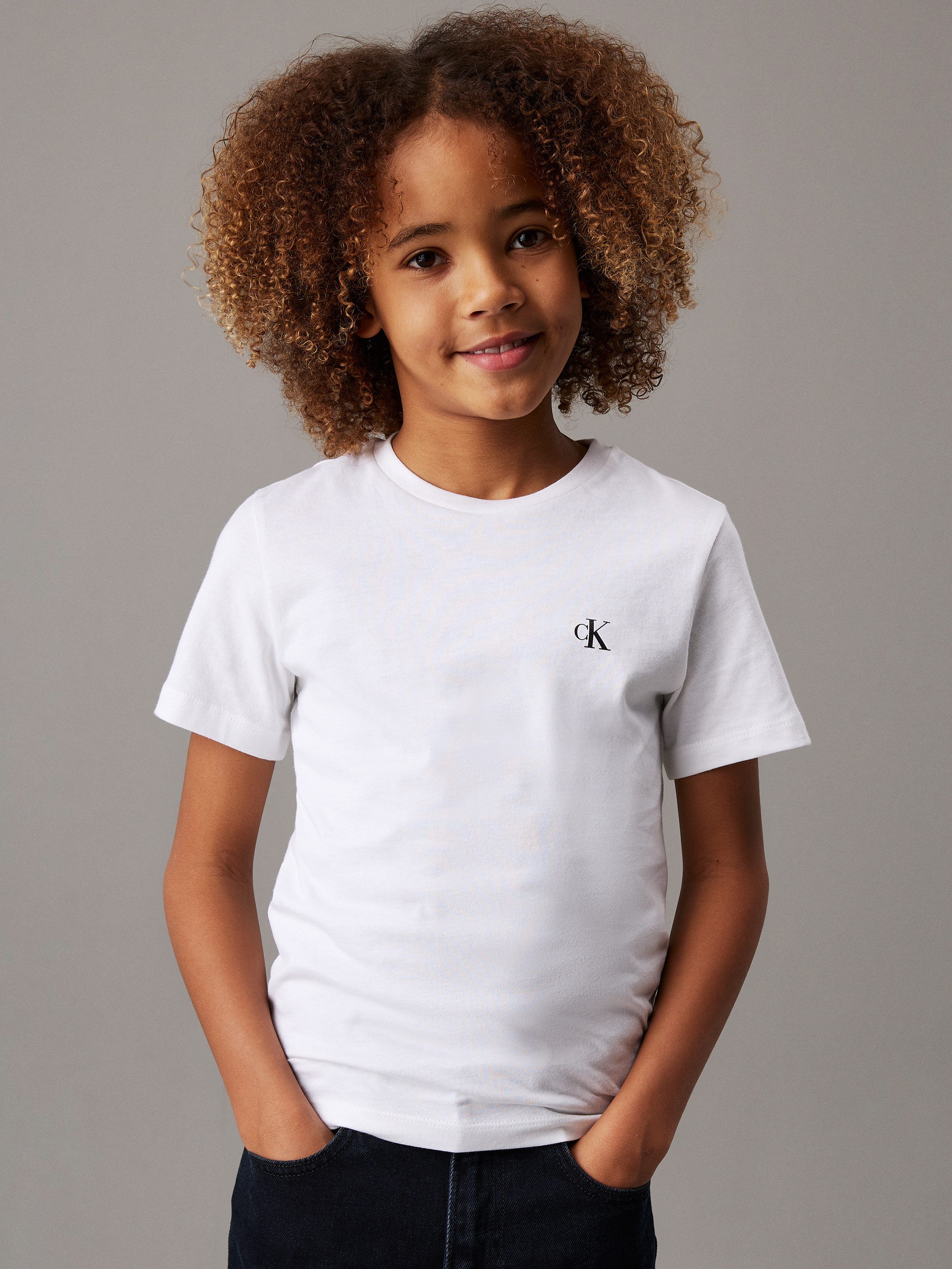 Calvin Klein T-shirt 2-PACK MONOGRAM TOP voor kinderen tot 16 jaar met logo-opdruk (2-delig)