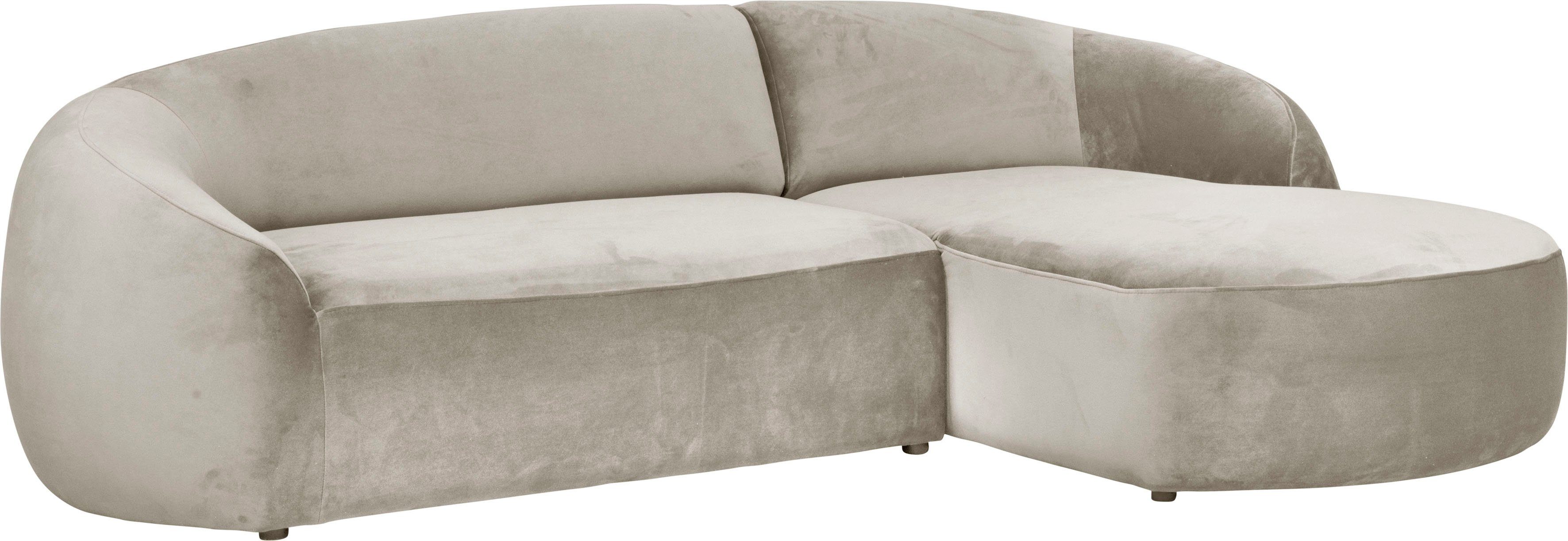 LeGer Home by Lena Gercke Hoekbank YANI L-vorm, designerbank, organische vorm, afmetingen B/D/H: 255/170/81 cm