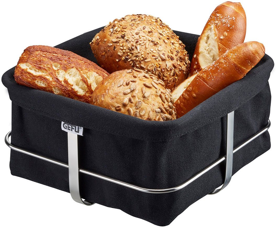 GEFU Broodmand BRUNCH vierkant perfect voor brood & broodjes (1-delig) voedsel bewaardozen zwart