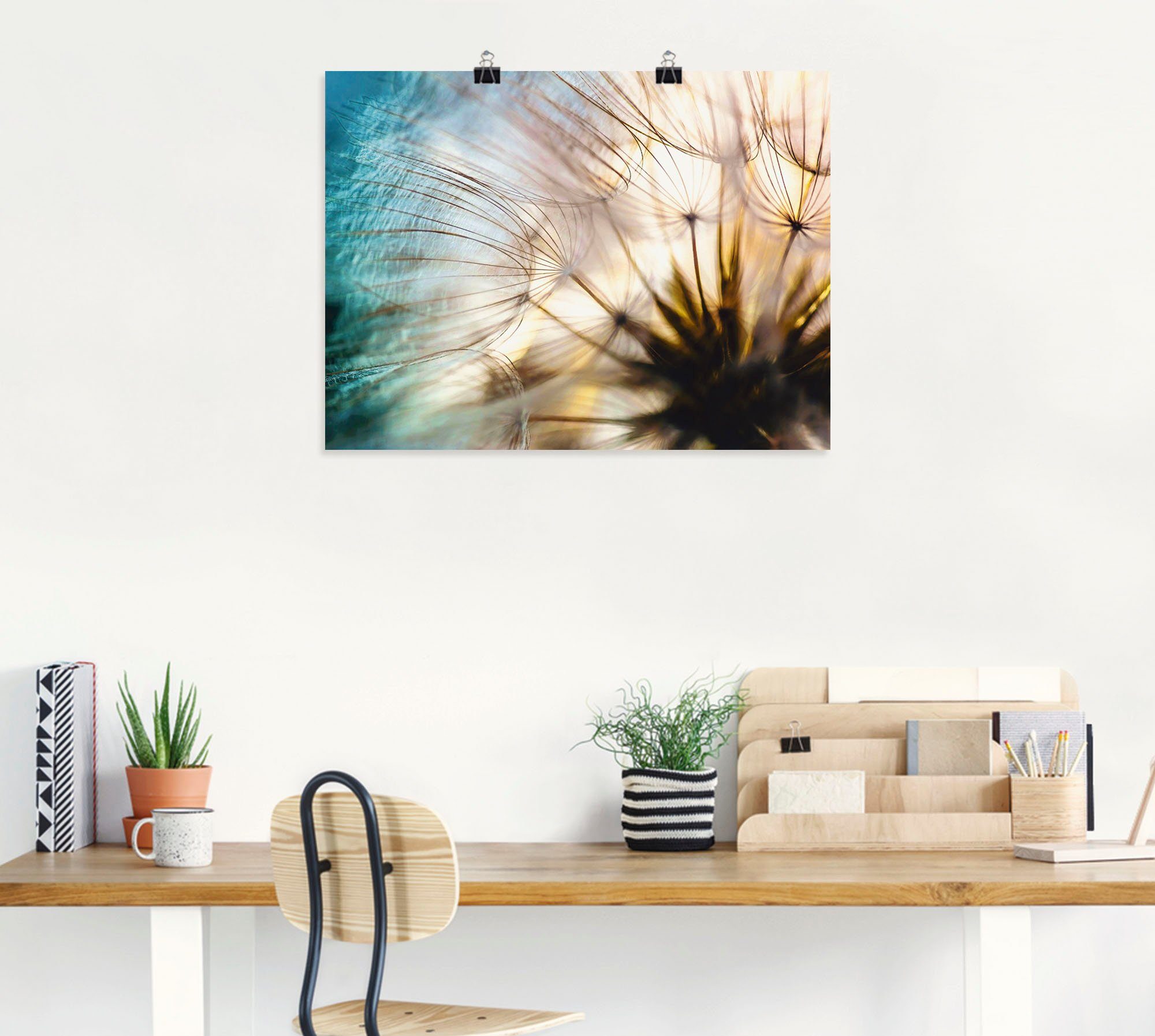 Artland Artprint Pluizenbol macro abstract als artprint van aluminium, artprint voor buiten, artprint op linnen, poster, muursticker