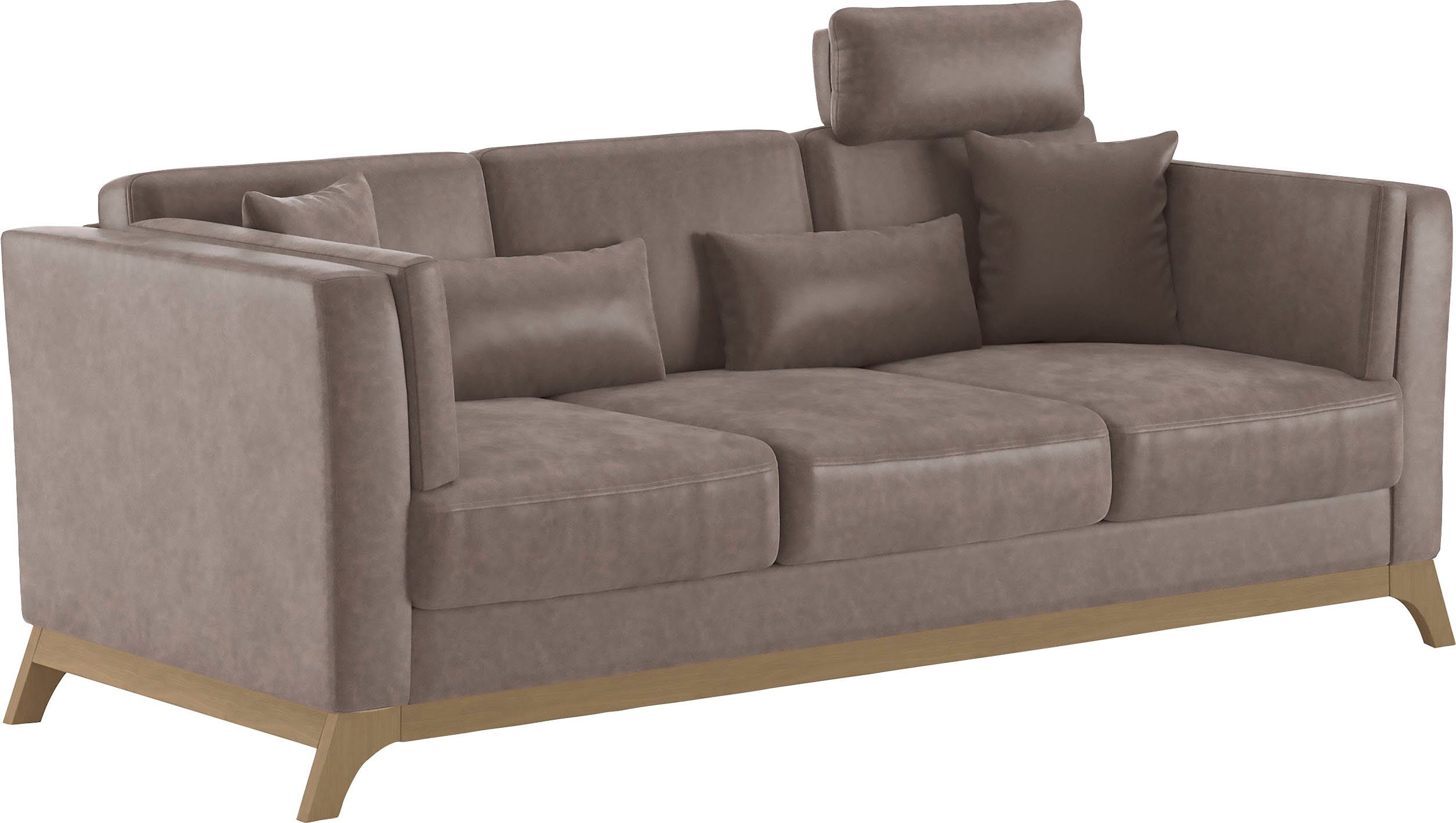 Home affaire 3-zitsbank Viva met houten frame van beukenhout