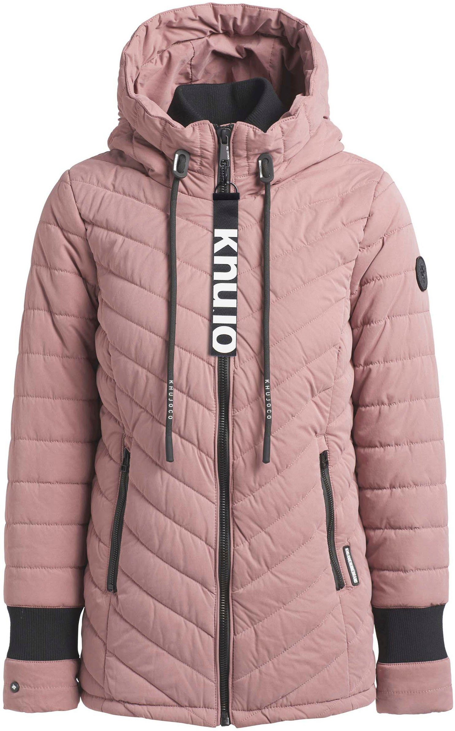 khujo Gewatteerde jas PATT2 PEACHED met contrastkleurige details