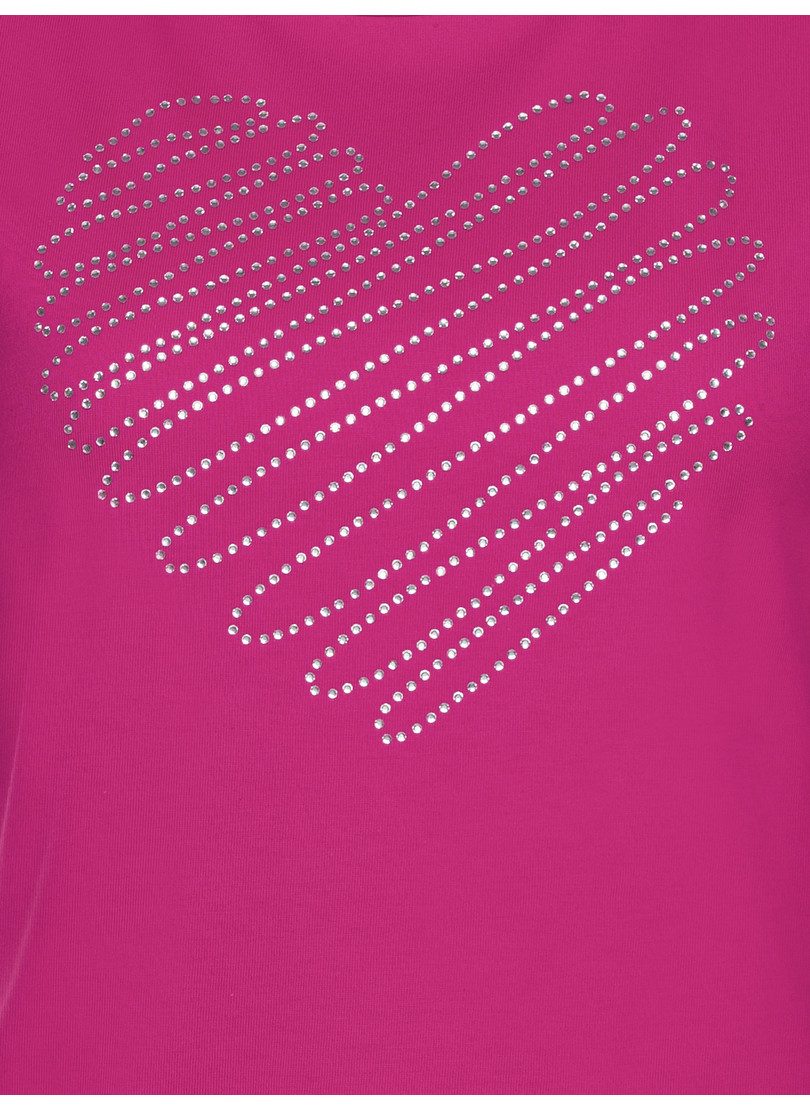 Trigema T-shirt TRIGEMA Slim Fit T-shirt met glinsterend hart-print (1-delig)