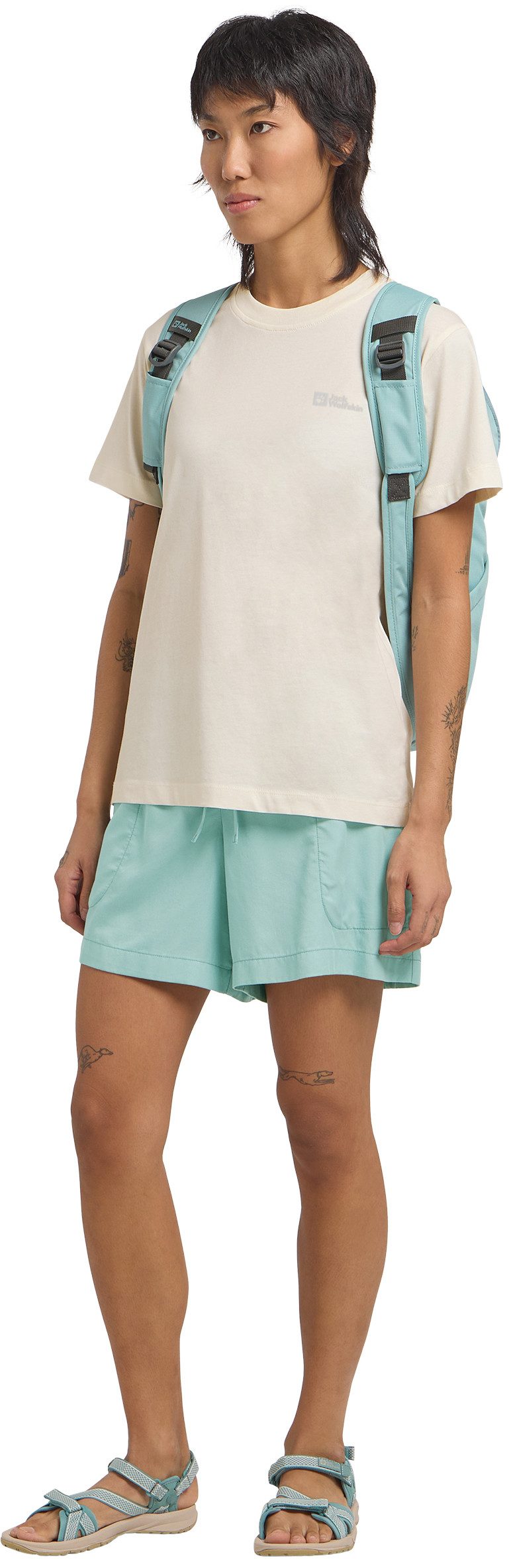 Jack Wolfskin T-shirt ESSENTIAL T W zacht, klassiek t-shirt van ademende bio-katoen
