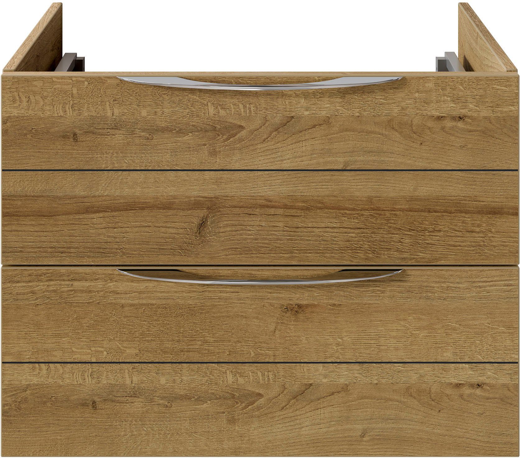 Saphir Wastafelonderkast Serie 6025 mineraalmarmeren wastafel met onderkast, 67 cm breed (2-delig)