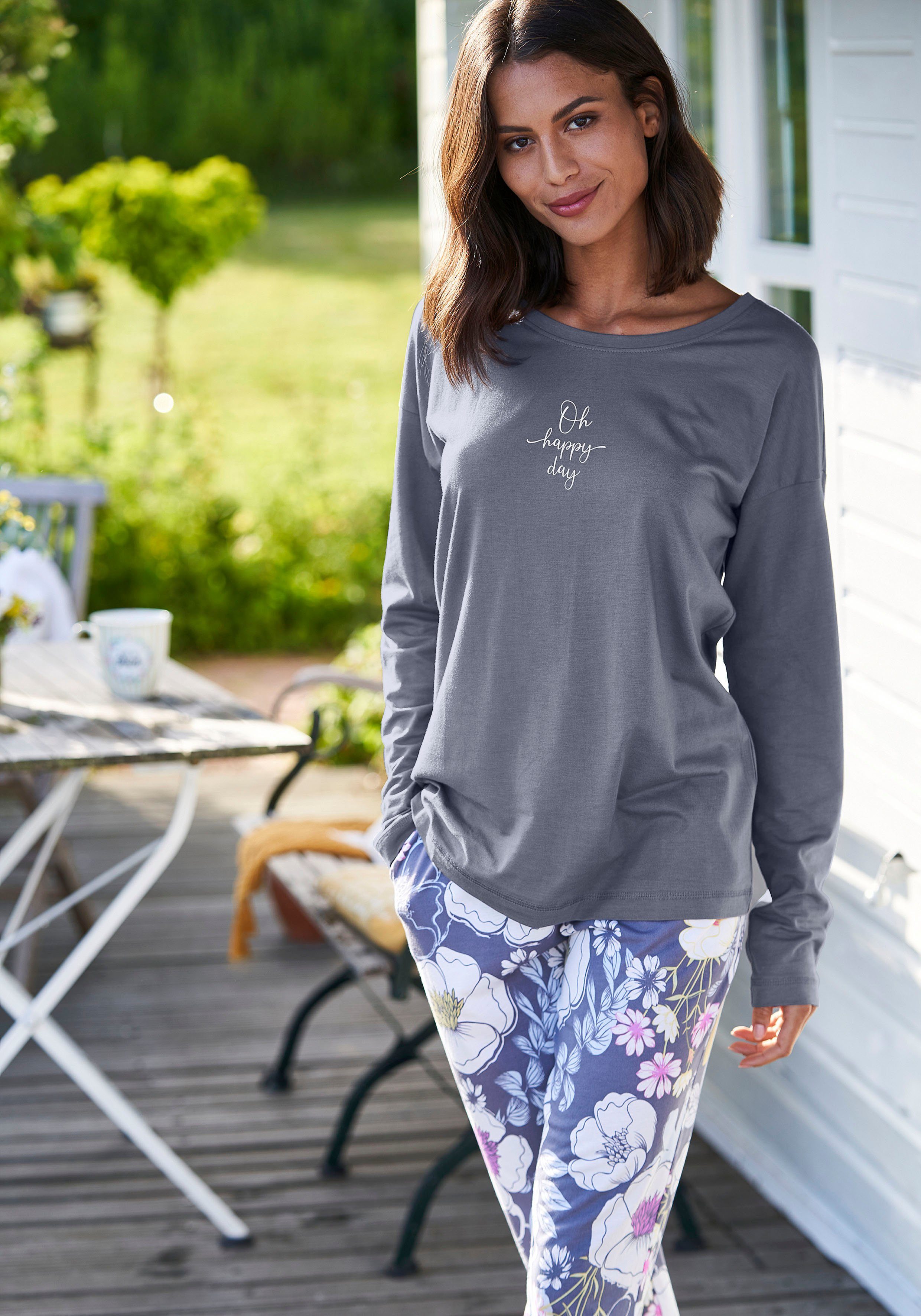 Vivance Dreams Pyjama top met zomer-statementprint