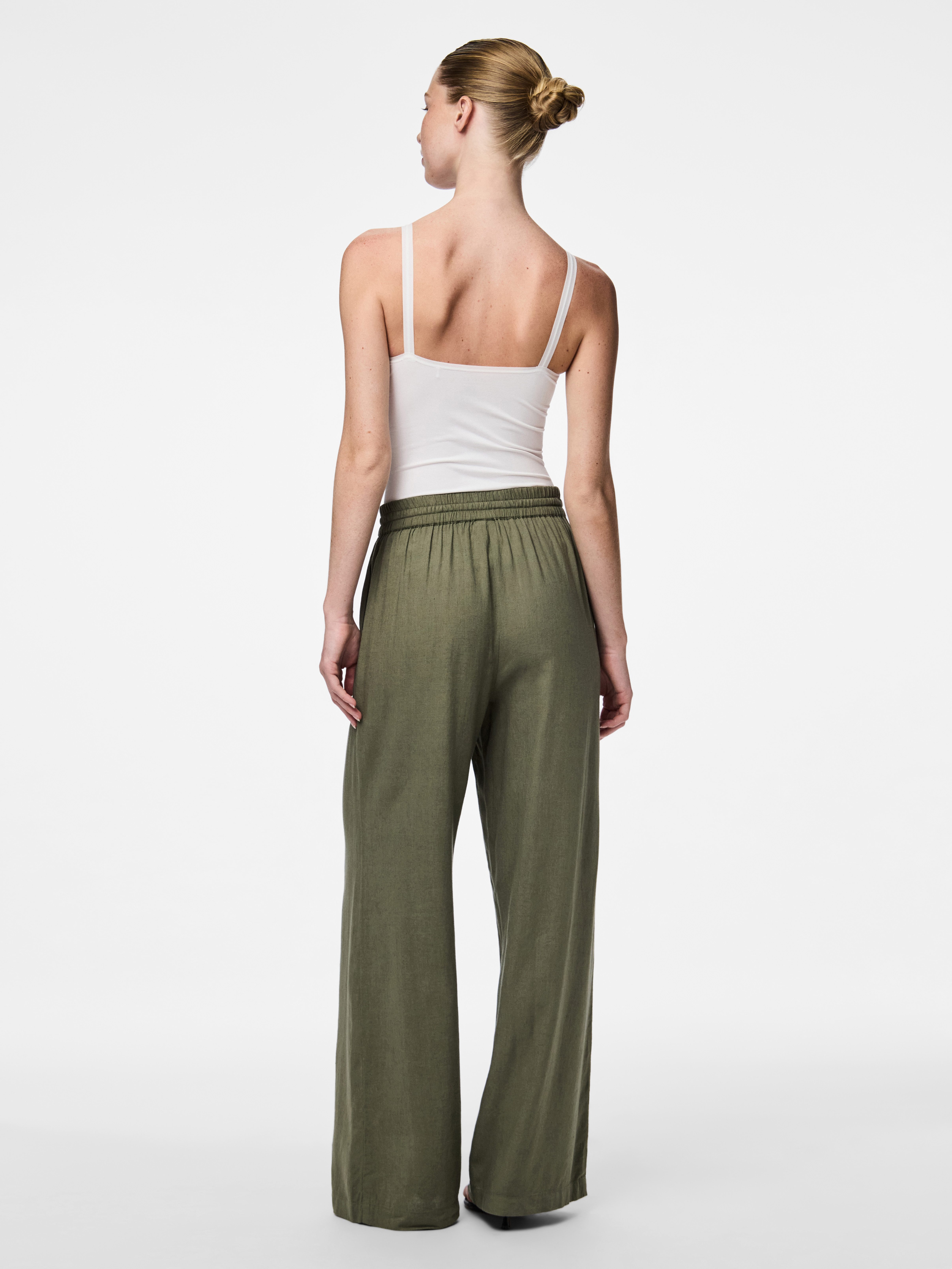 pieces Comfortbroek PCPIA HW WIDE PANTS WVN NOOS