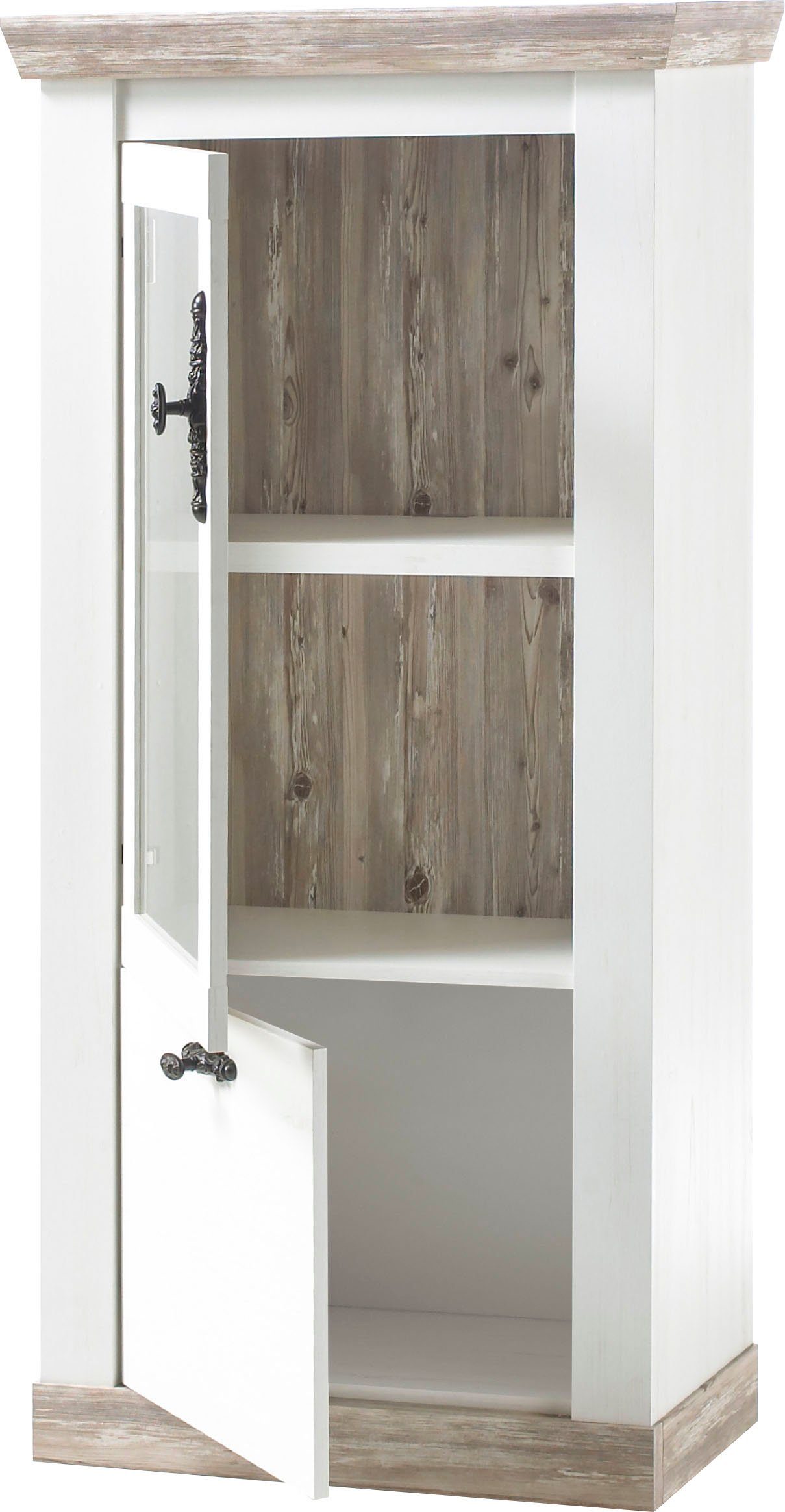 Home affaire Vitrinekast Florence in romantische landelijke look, hoogte 146 cm