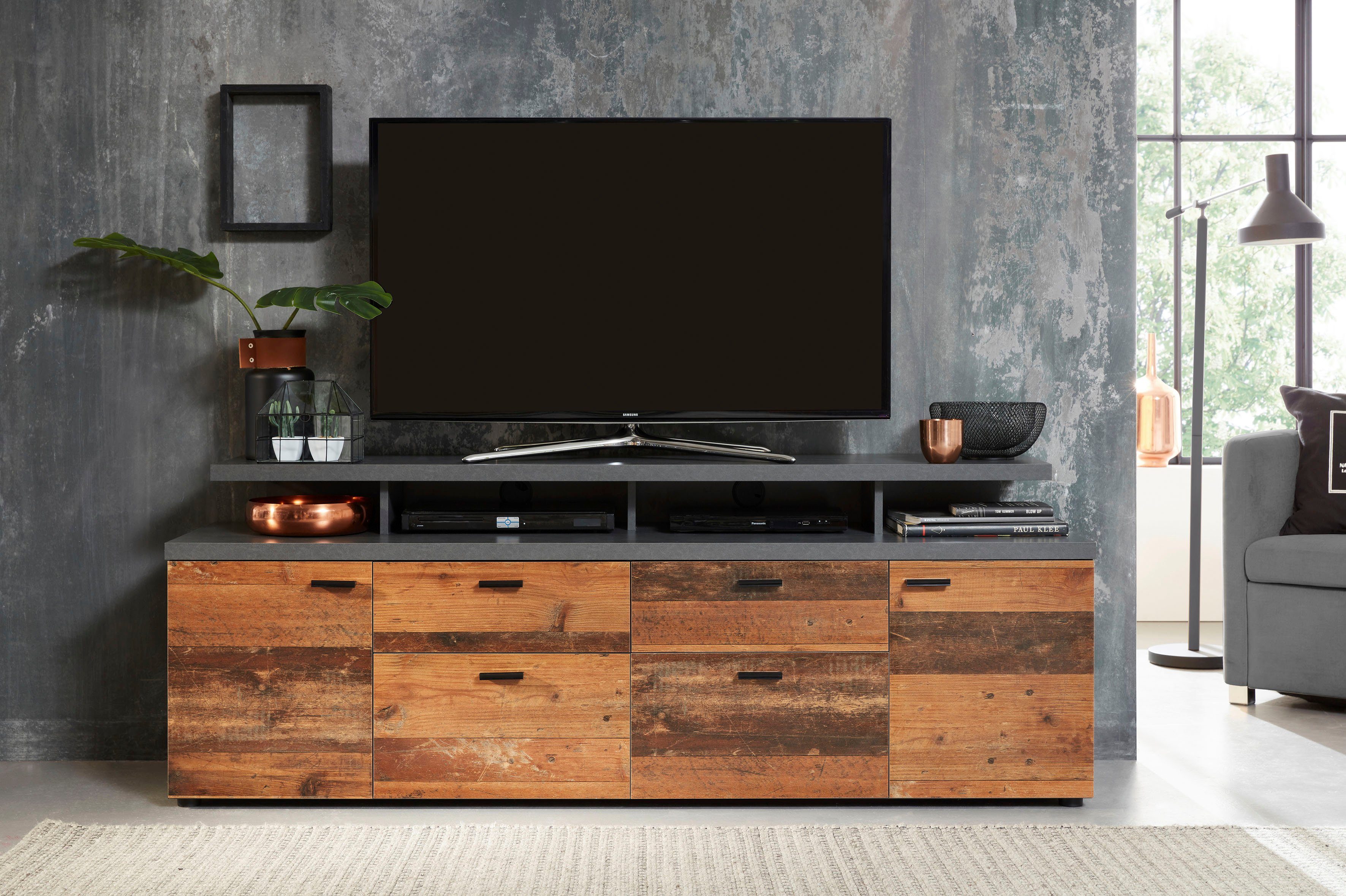 INOSIGN Tv-meubel Messina Lowboard met TV-opzetstuk - Voor televisies tot 60 inch (1 stuk)