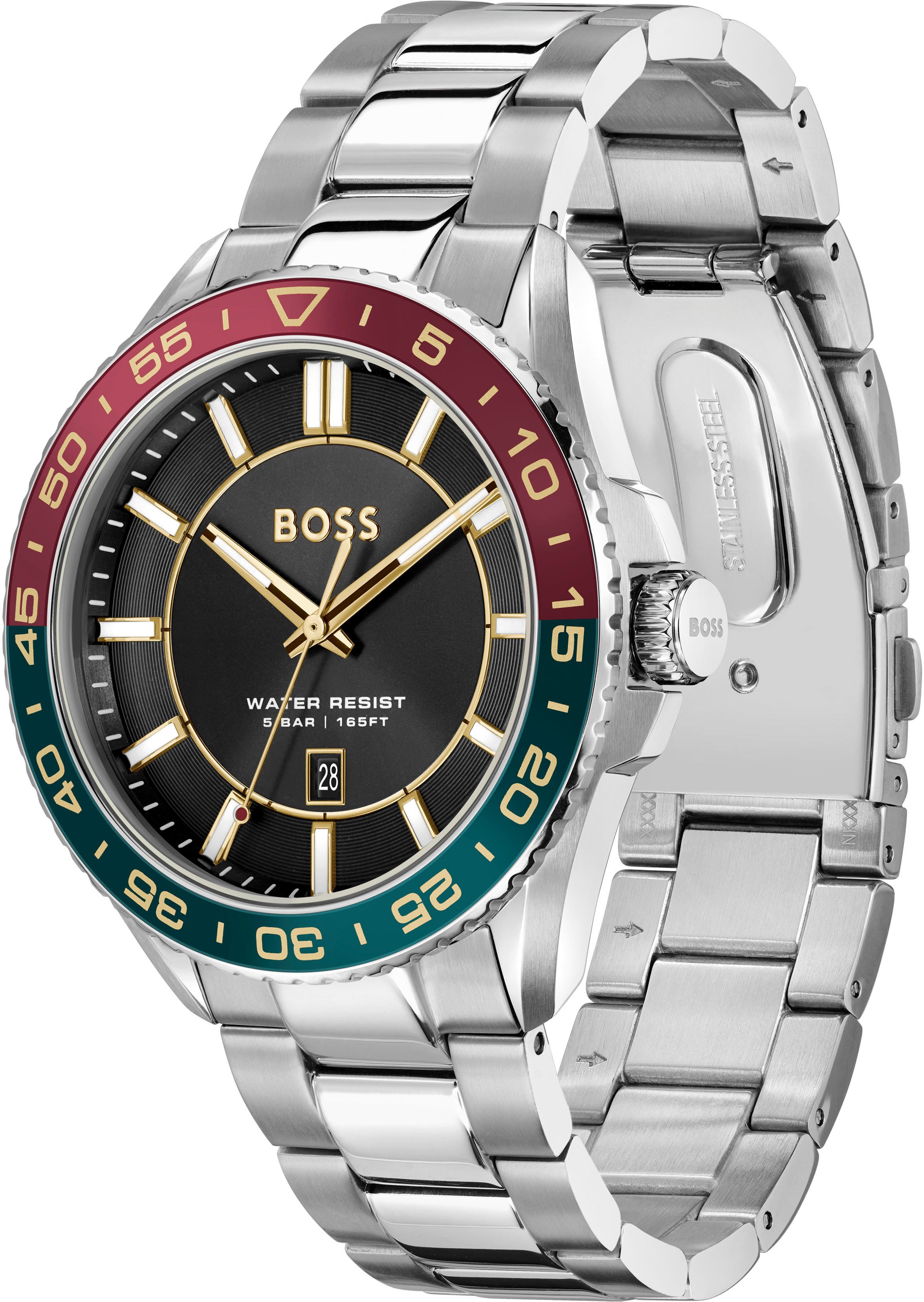 Boss Kwartshorloge Runner 3H Horloge, herenhorloge, stalen band, analoog, dag