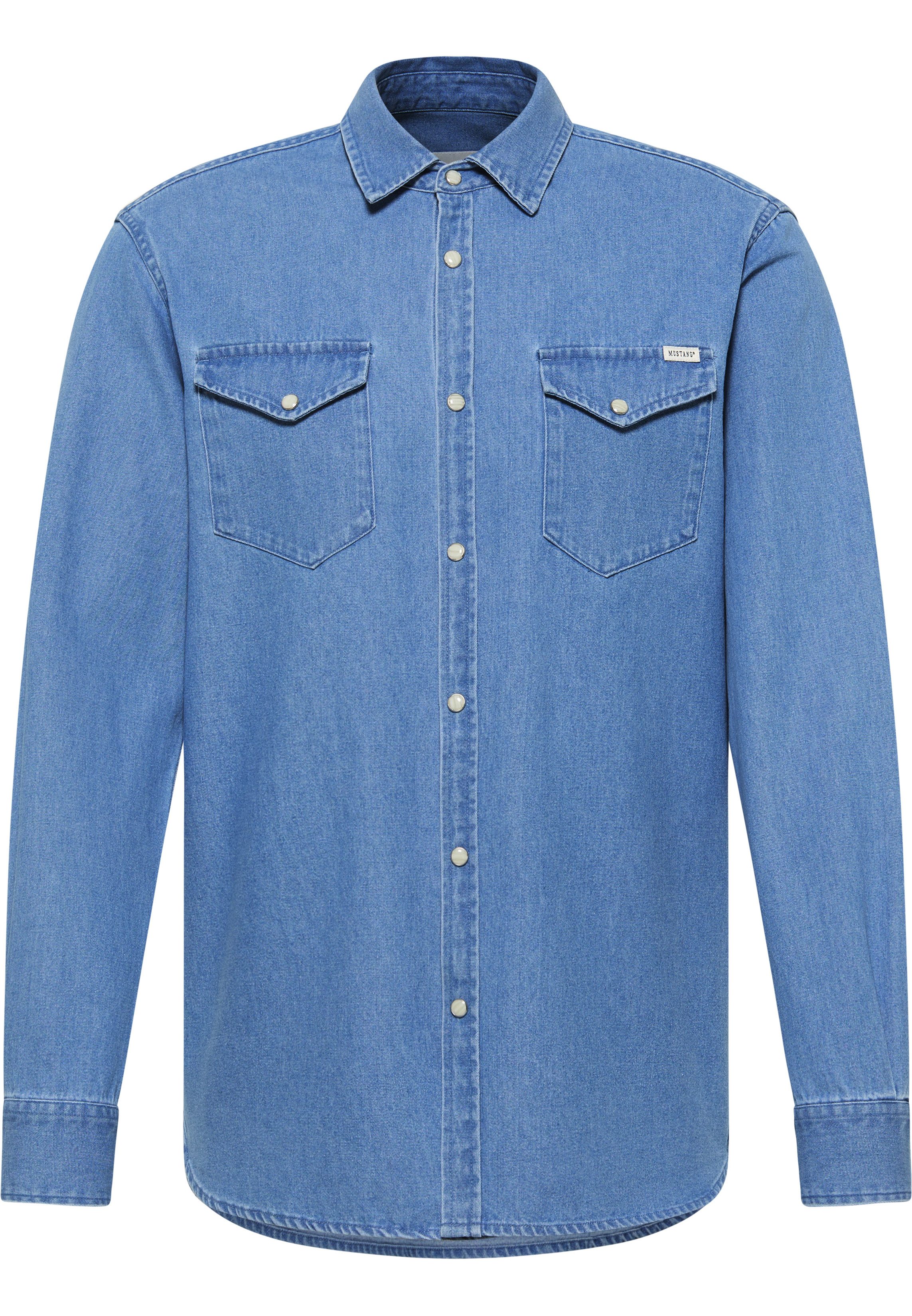 Mustang Overhemd met lange mouwen Style Duver Jeanslook met aangebrachte borstzakken