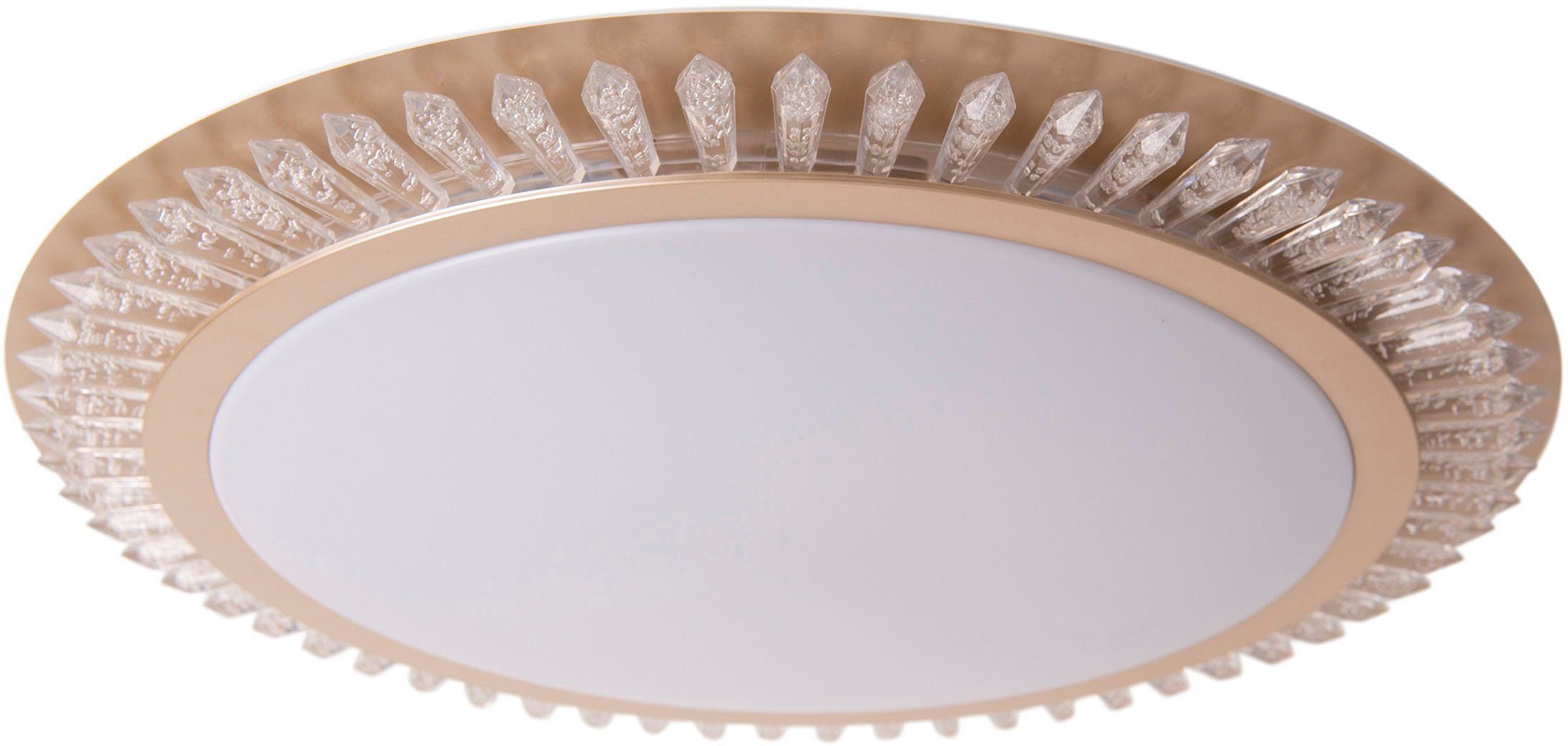 näve Led-plafondlamp Madison dimbaar, cct-kleurwissel in 3-niveaus, afstandsbediening, diamantfacetten (1 stuk)