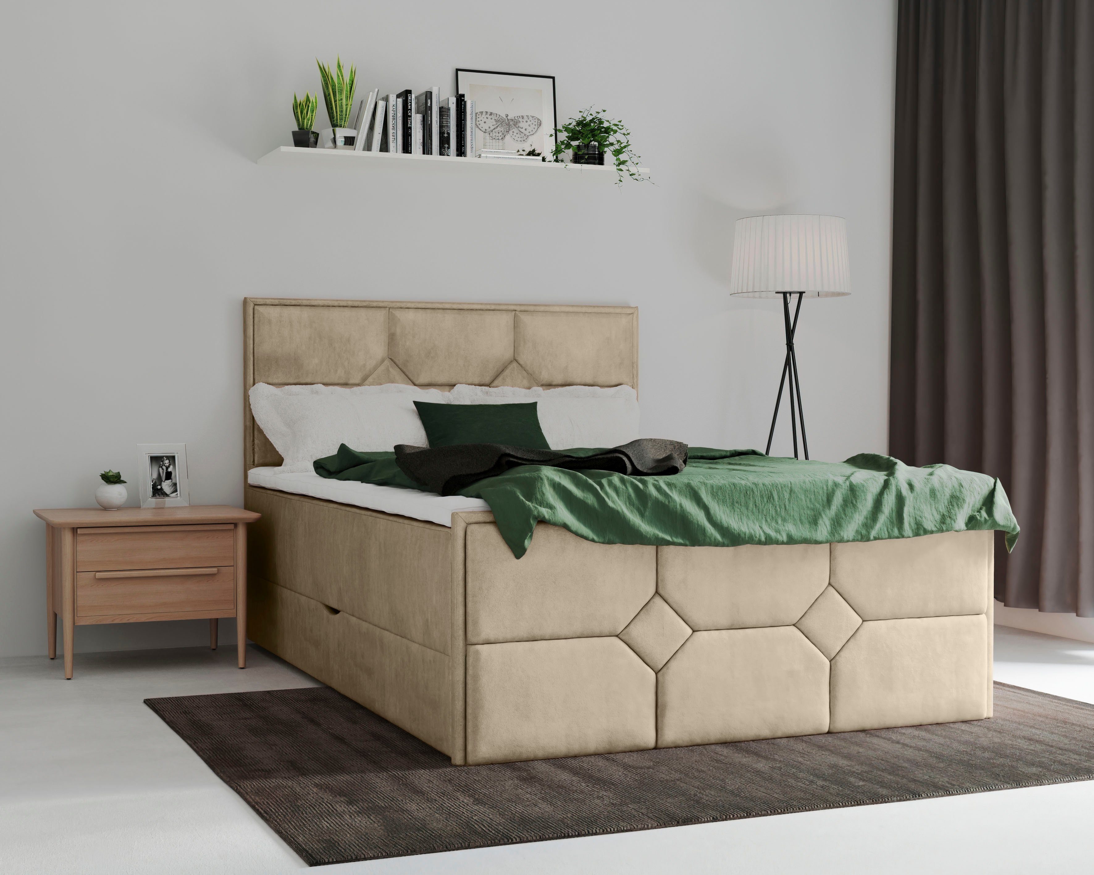 Leonique Boxspring Ambre met pocketveringsmatras boxsprings bruin