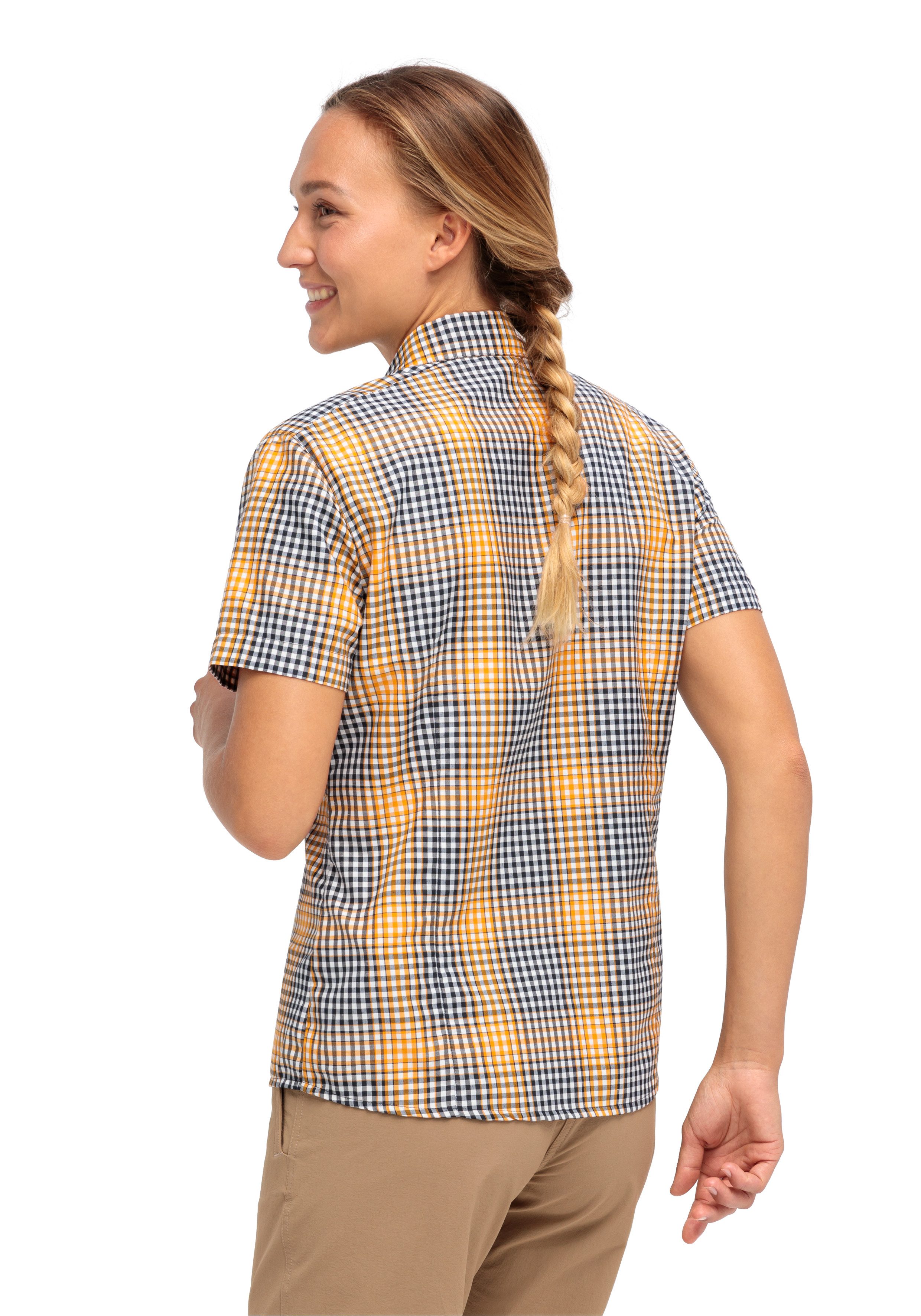 Maier Sports Geruite blouse met overhemdkraag