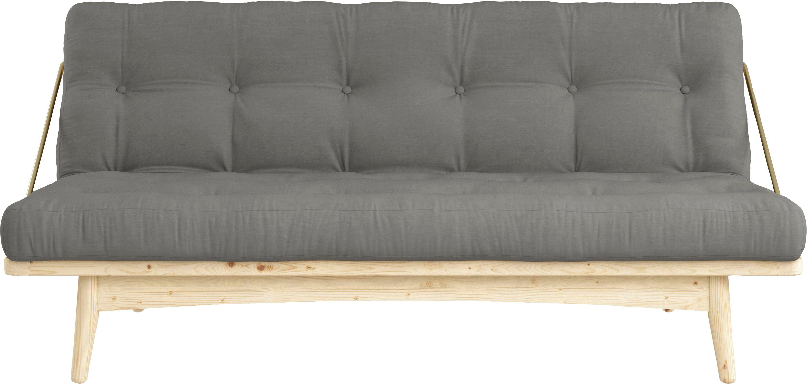 Karup Slaapbank FOLK van massief grenenhout, incl. futonmatras grijs, slaapbanken, Breedte ligoppervlak: 190 cm, Lengte ligoppervlak: 130 cm