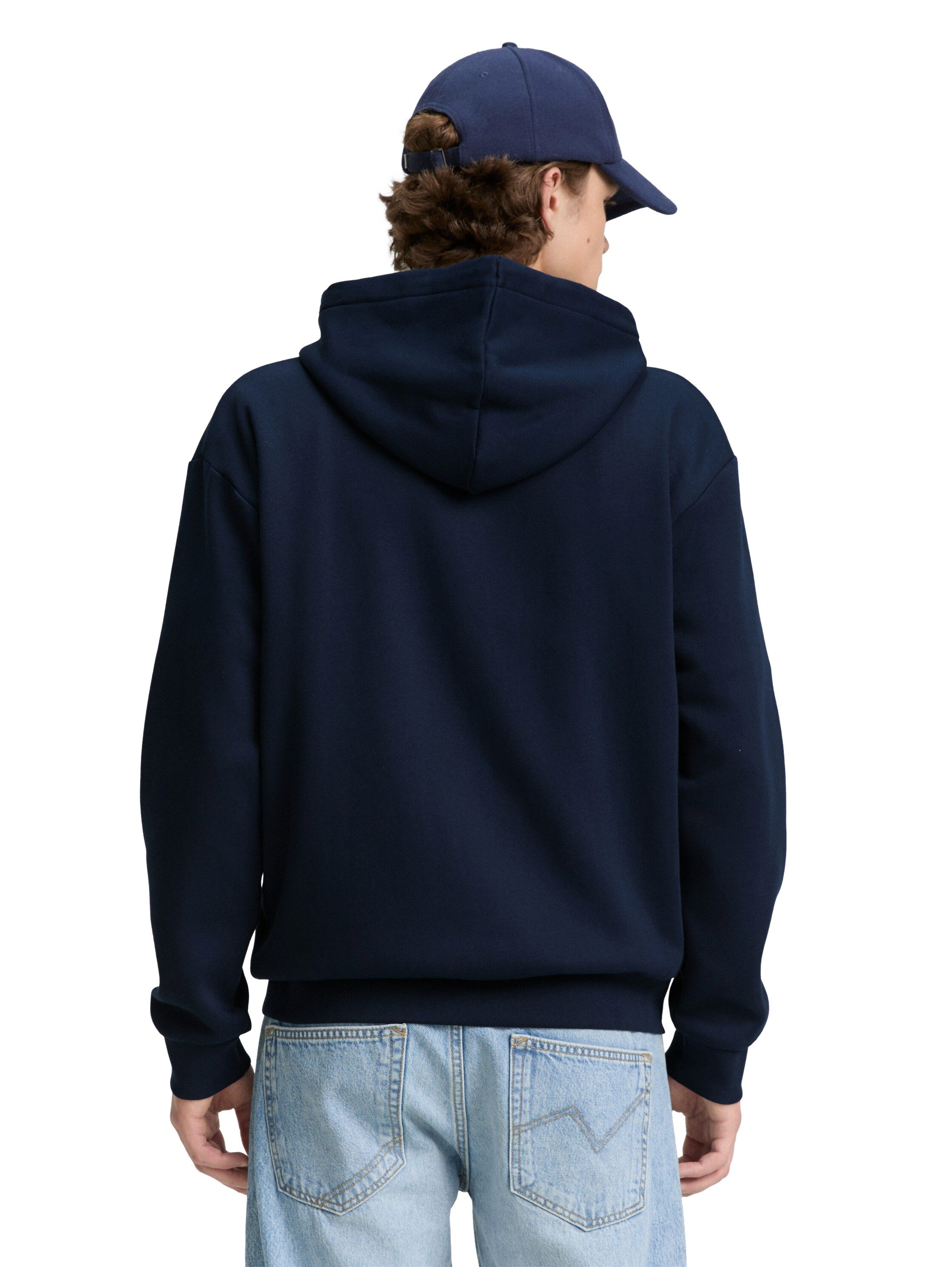 Tom Tailor Denim Capuchonsweatvest met geborduurd logo