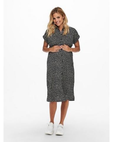 NU 20% KORTING: ONLY MATERNITY Positiejurk OLMHANNOVER S-S SHIRT DRESS WVN NOOS