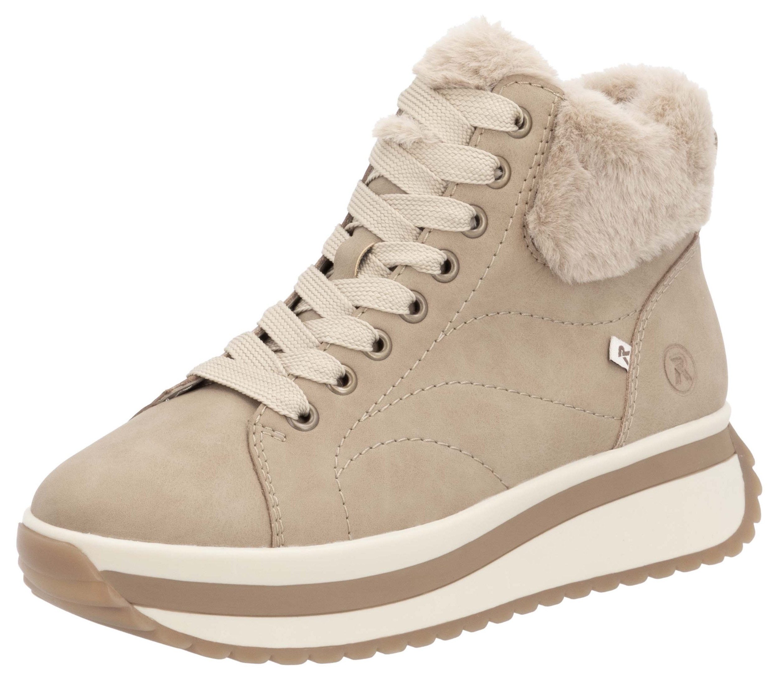 Rieker EVOLUTION Winterlaarzen Wedge sneakers, plateaulaarzen met faux-bont kraag